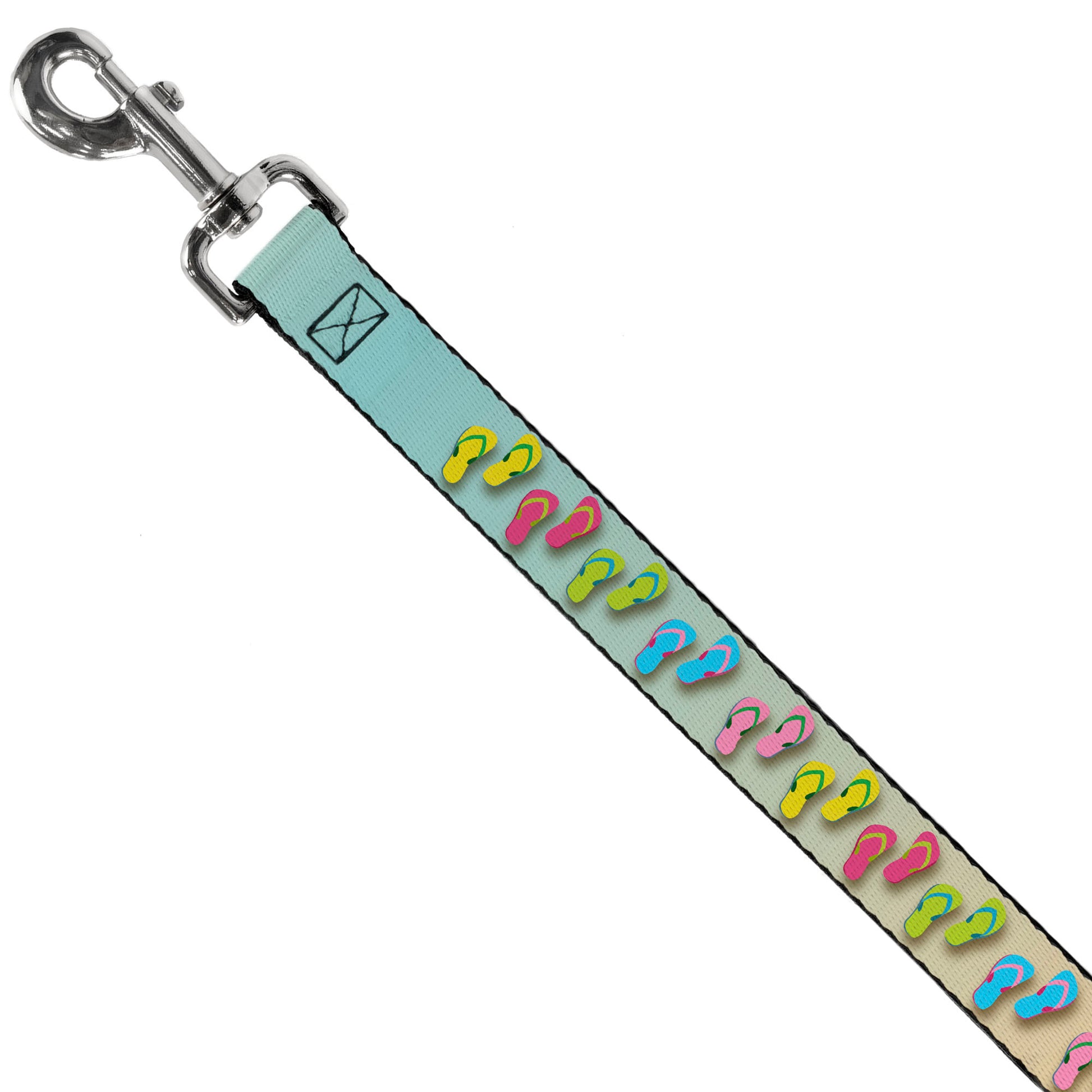 Dog Leash - Flip Flops7 LIFE'S A BEACH Tan/Aqua/White Dog Leashes Buckle-Down
