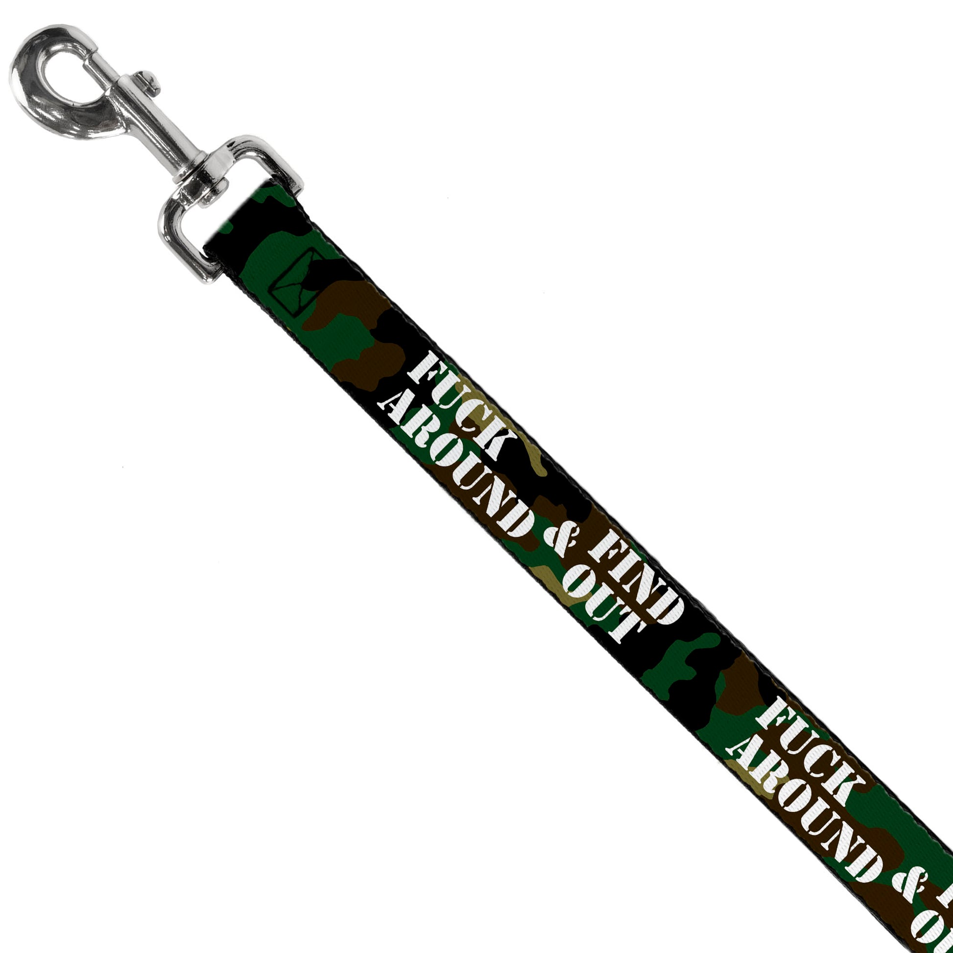 Dog Leash - FAFO FUCK AROUND & FIND OUT Stencil Camo/White Dog Leashes Buckle-Down