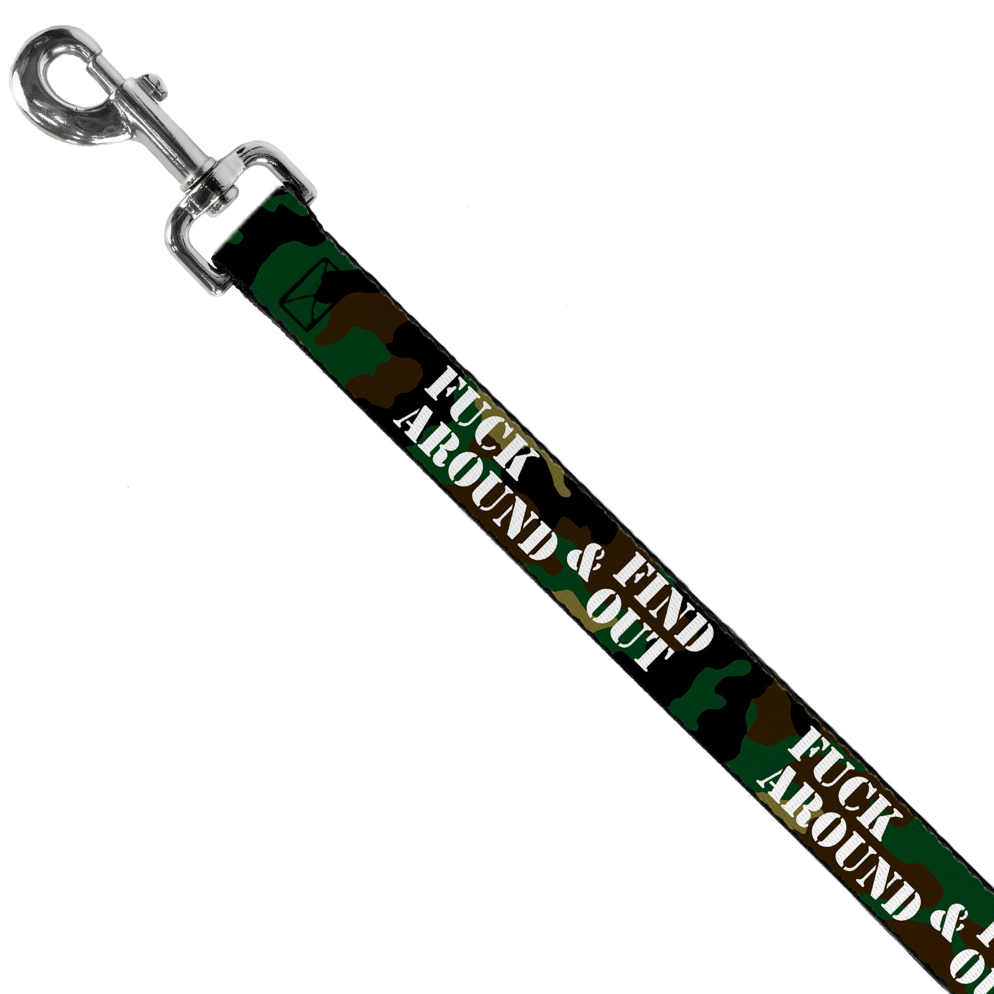 Dog Leash - FAFO FUCK AROUND & FIND OUT Stencil Camo/White Dog Leashes Buckle-Down