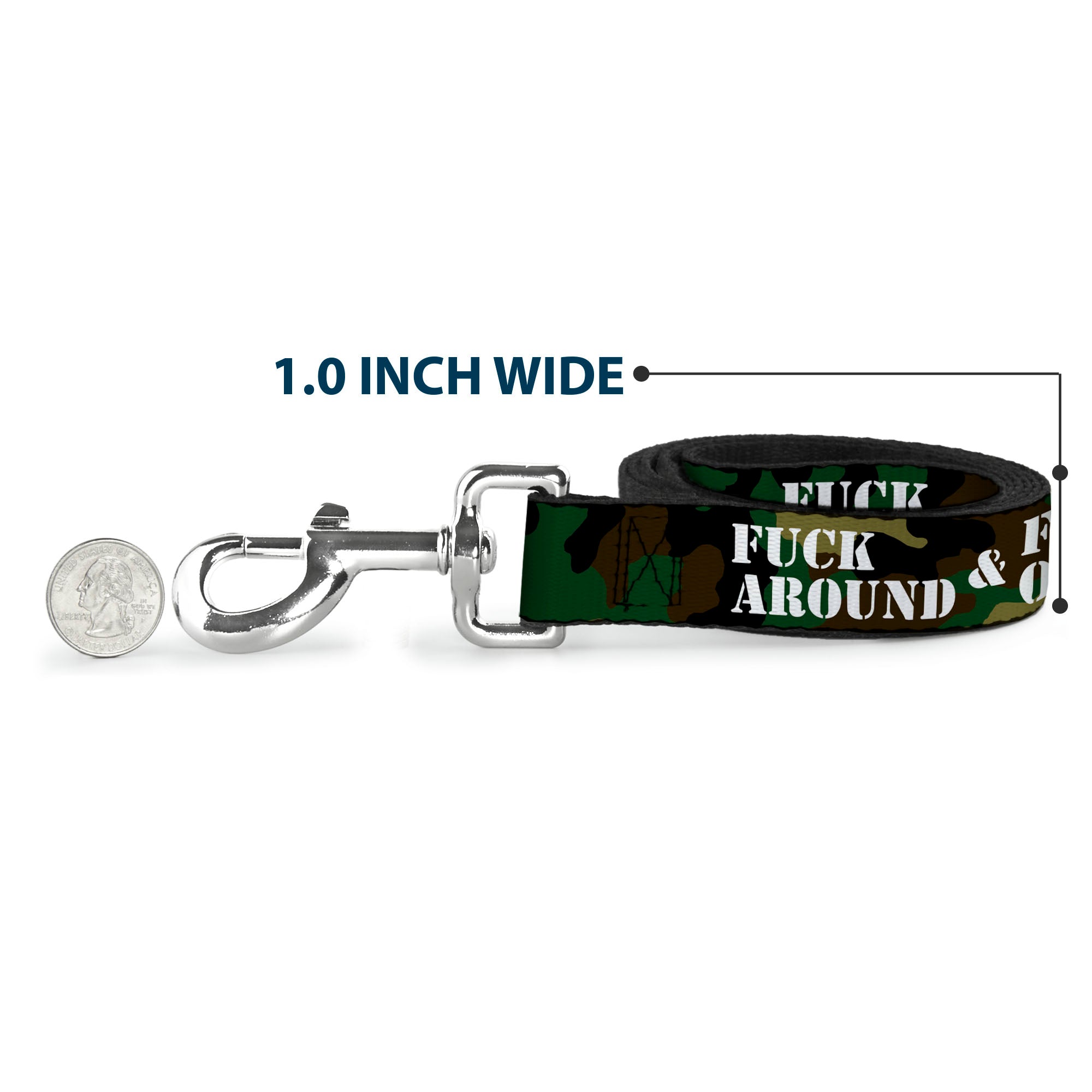 Dog Leash - FAFO FUCK AROUND & FIND OUT Stencil Camo/White Dog Leashes Buckle-Down