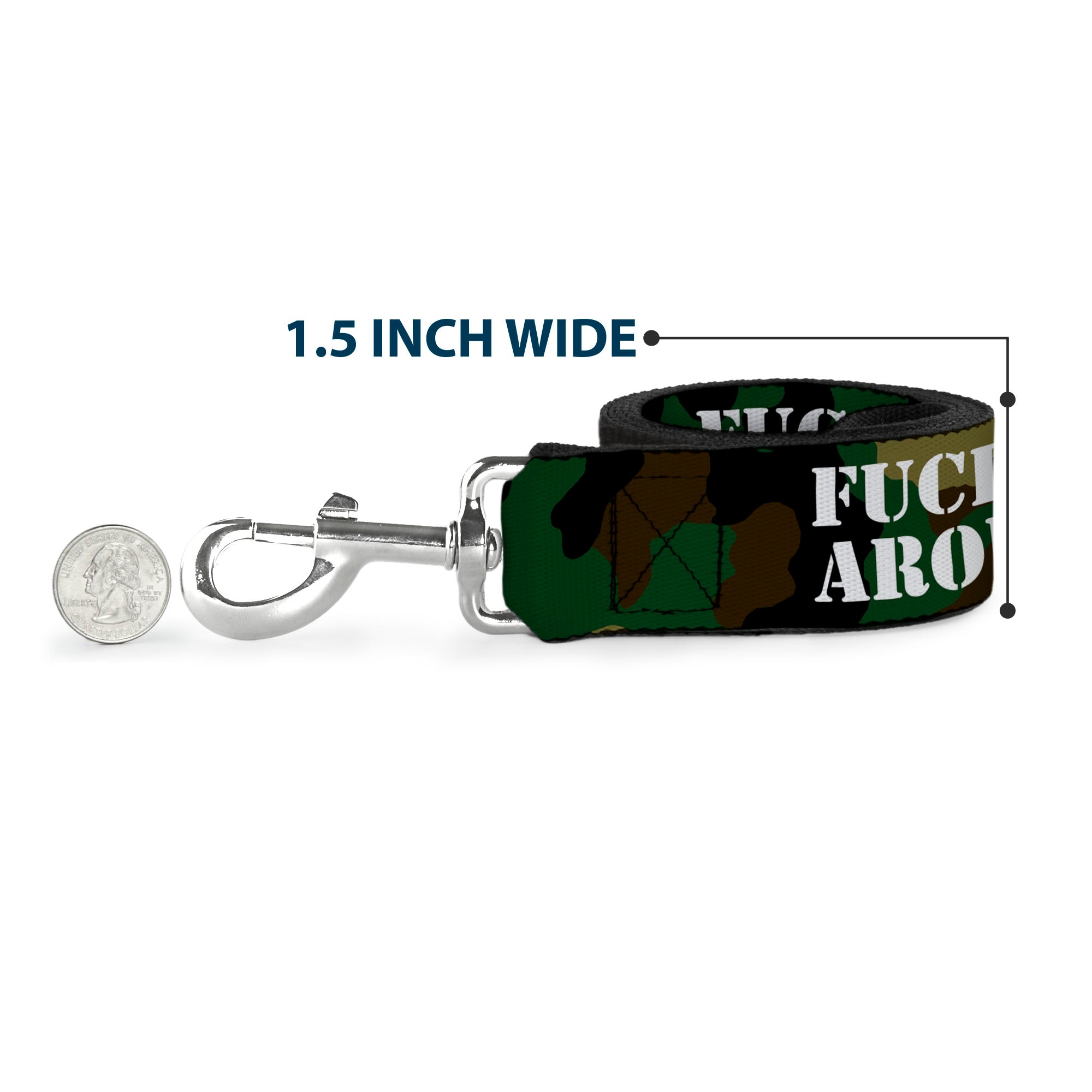 Dog Leash - FAFO FUCK AROUND & FIND OUT Stencil Camo/White Dog Leashes Buckle-Down