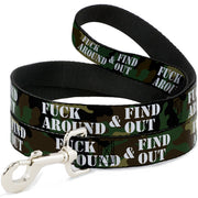 Dog Leash - FAFO FUCK AROUND & FIND OUT Stencil Camo/White Dog Leashes Buckle-Down