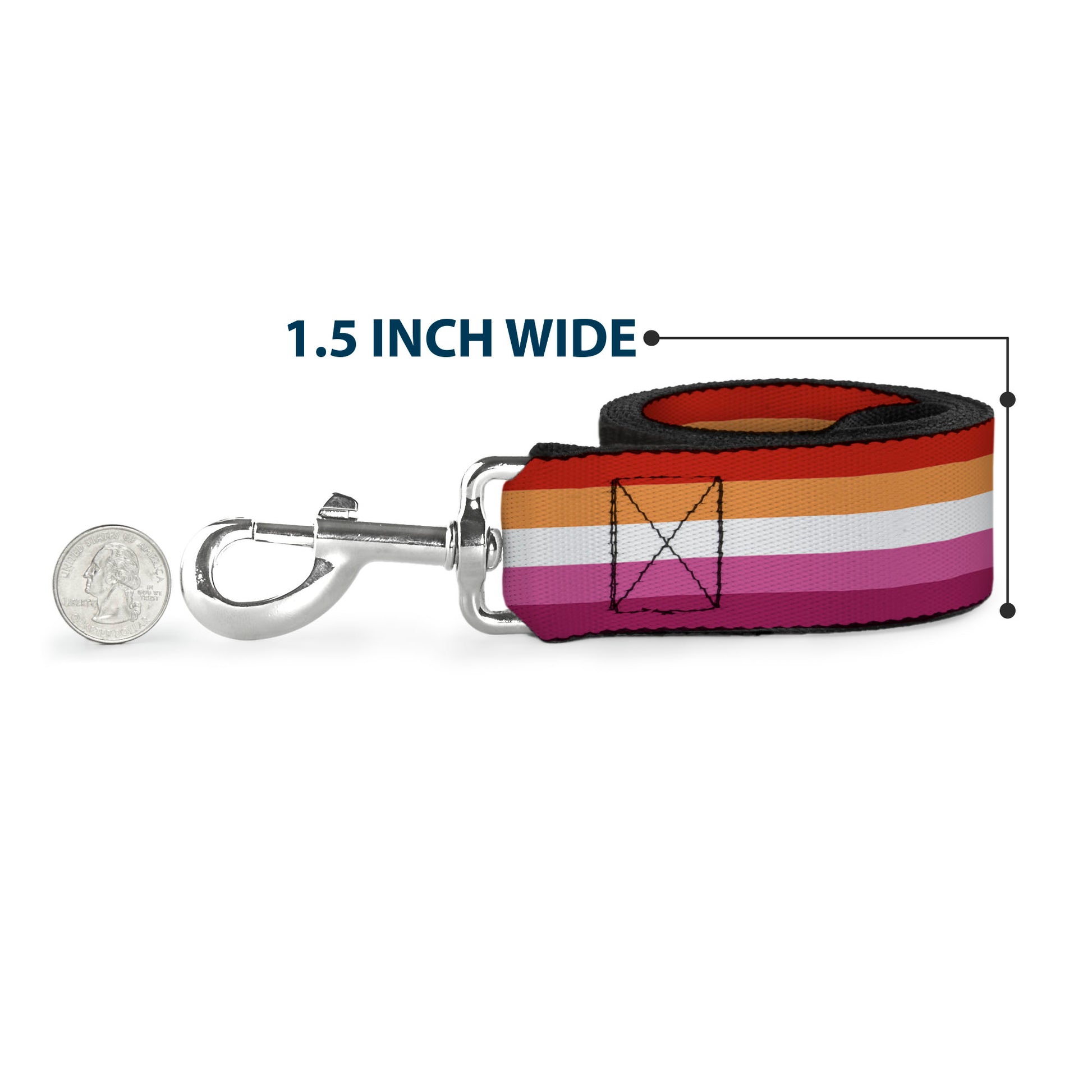 Dog Leash - Flag Lesbian Five Stripe Oranges/White/Pinks Dog Leashes Buckle-Down