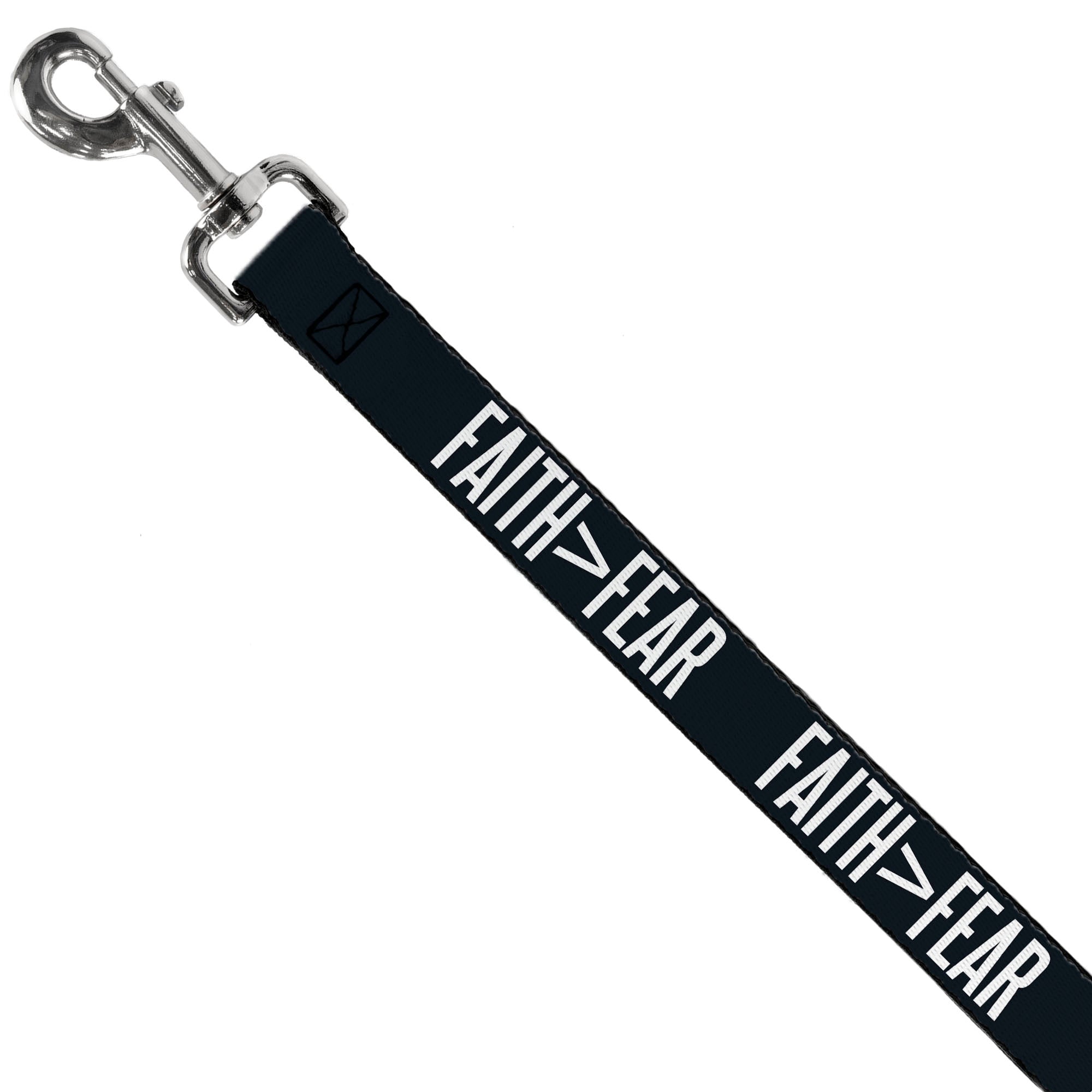 Dog Leash - FAITH Greater Than FEAR Navy Blue/White Dog Leashes Buckle-Down