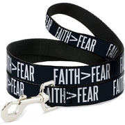Dog Leash - FAITH Greater Than FEAR Navy Blue/White Dog Leashes Buckle-Down