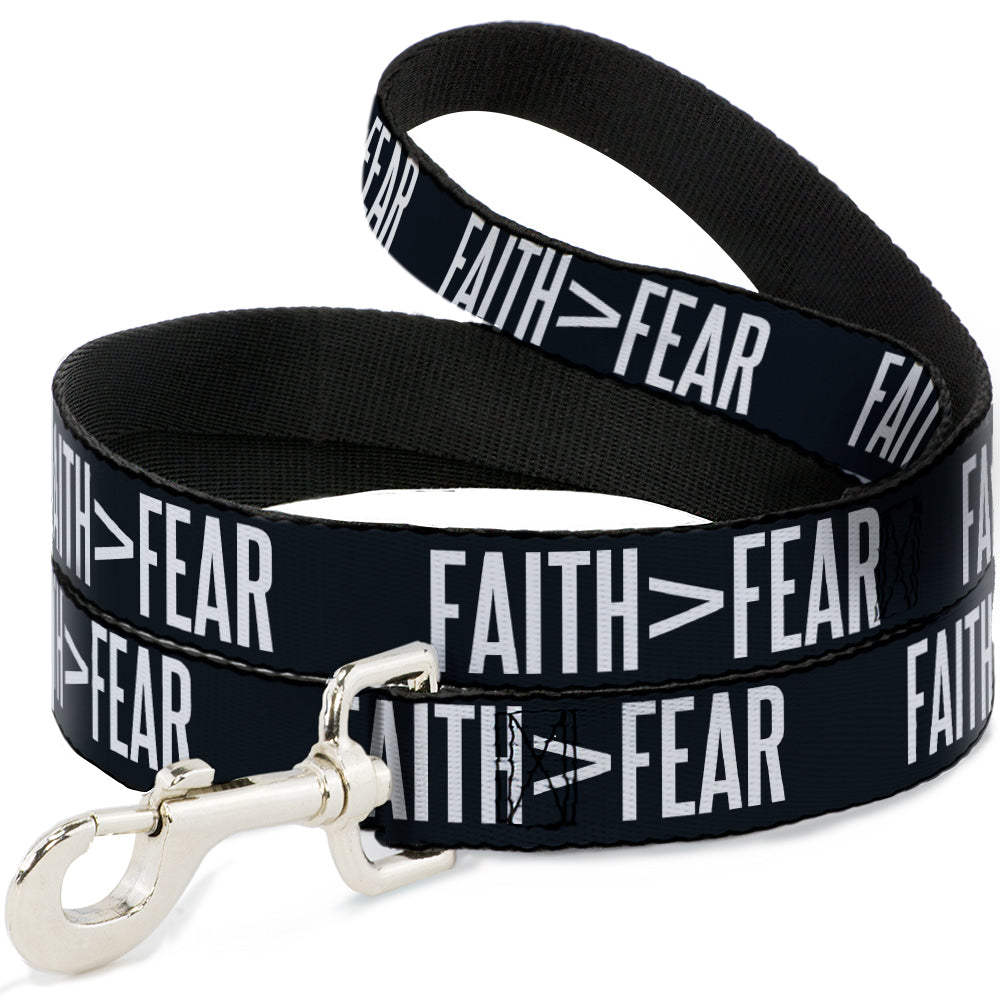 Dog Leash - FAITH Greater Than FEAR Navy Blue/White Dog Leashes Buckle-Down
