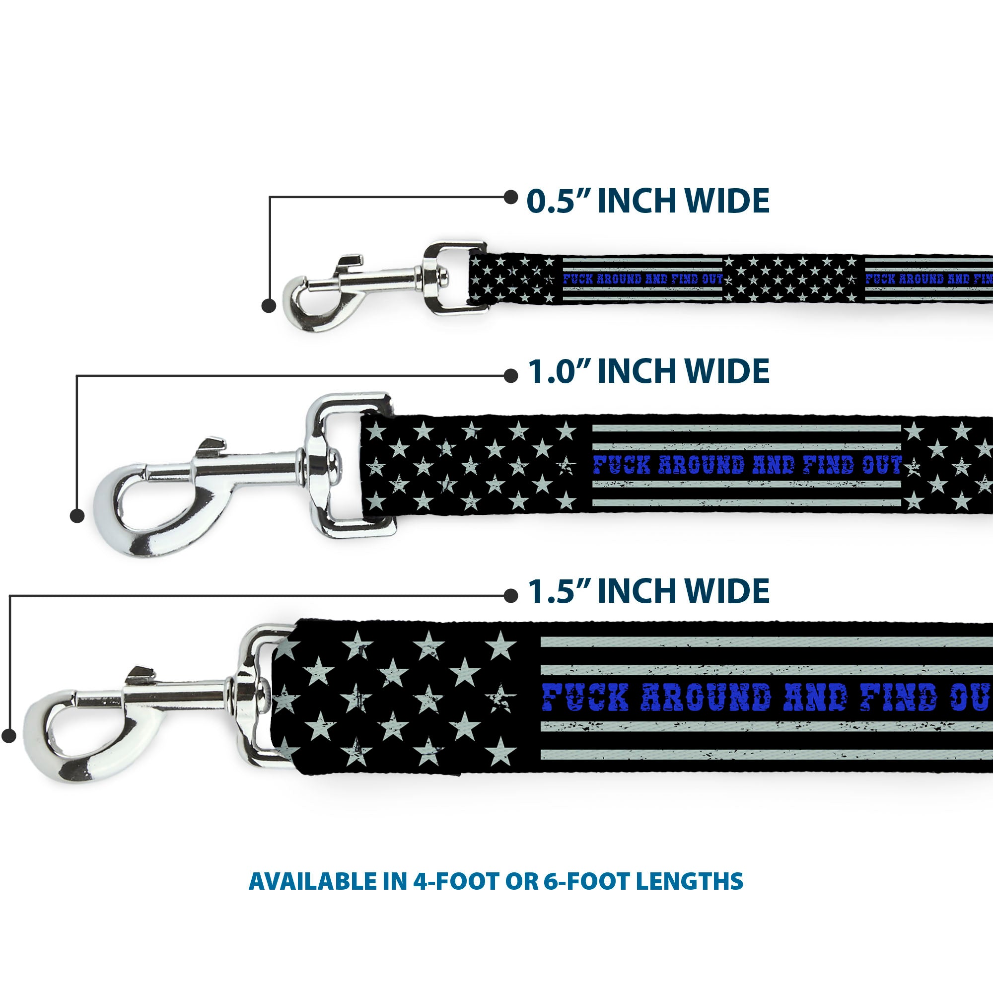 Dog Leash - FAFO FUCK AROUND AND FIND OUT Thin Blue Line Flag Dog Leashes Buckle-Down