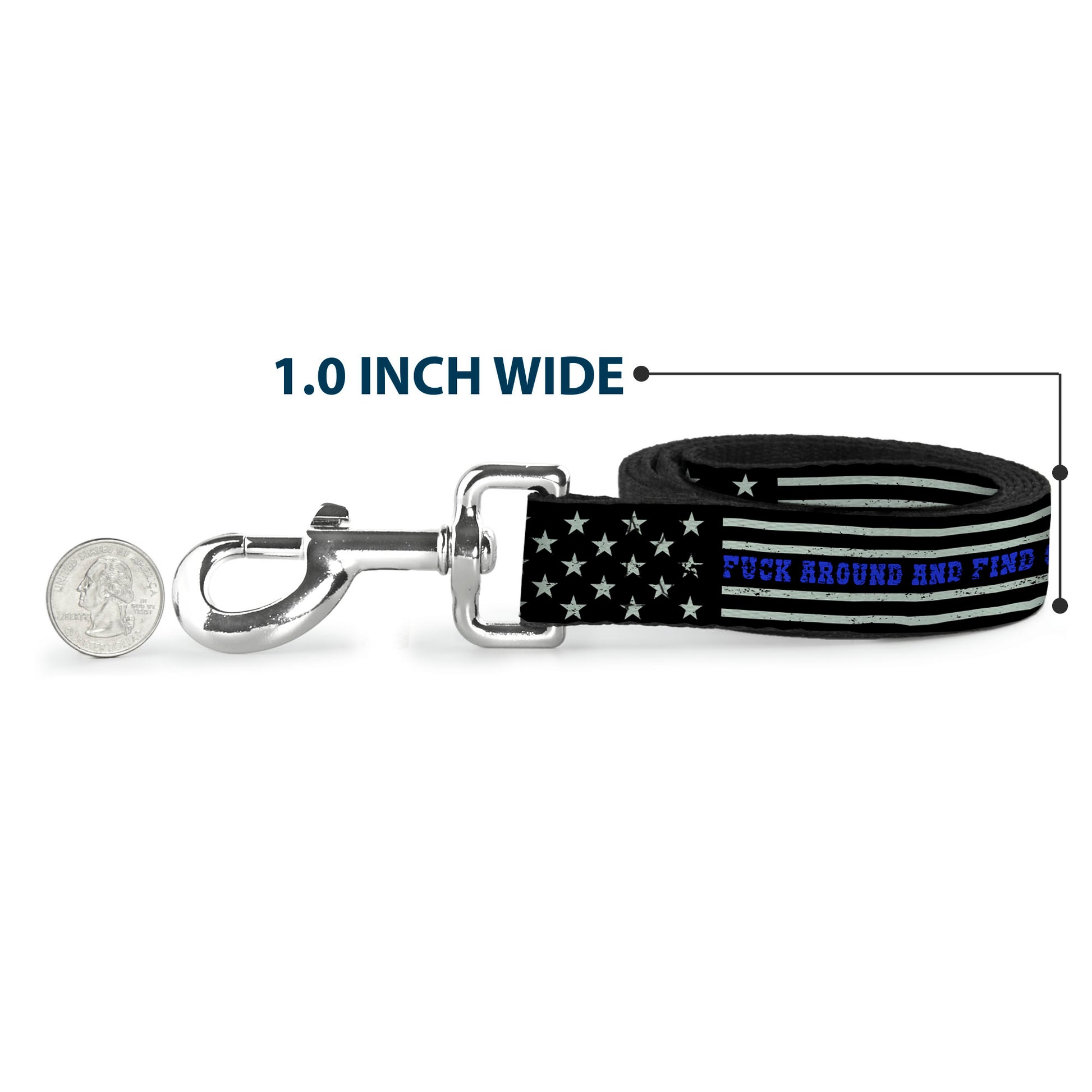 Dog Leash - FAFO FUCK AROUND AND FIND OUT Thin Blue Line Flag Dog Leashes Buckle-Down