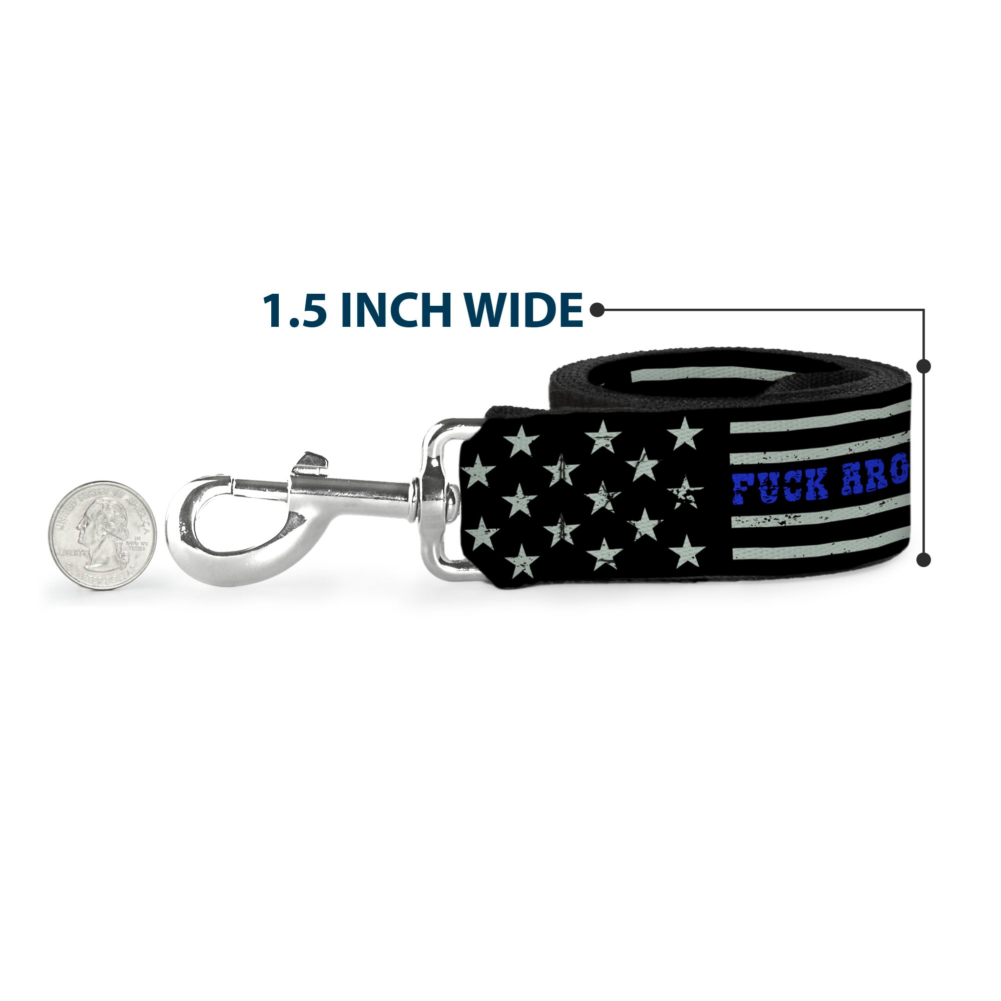 Dog Leash - FAFO FUCK AROUND AND FIND OUT Thin Blue Line Flag Dog Leashes Buckle-Down