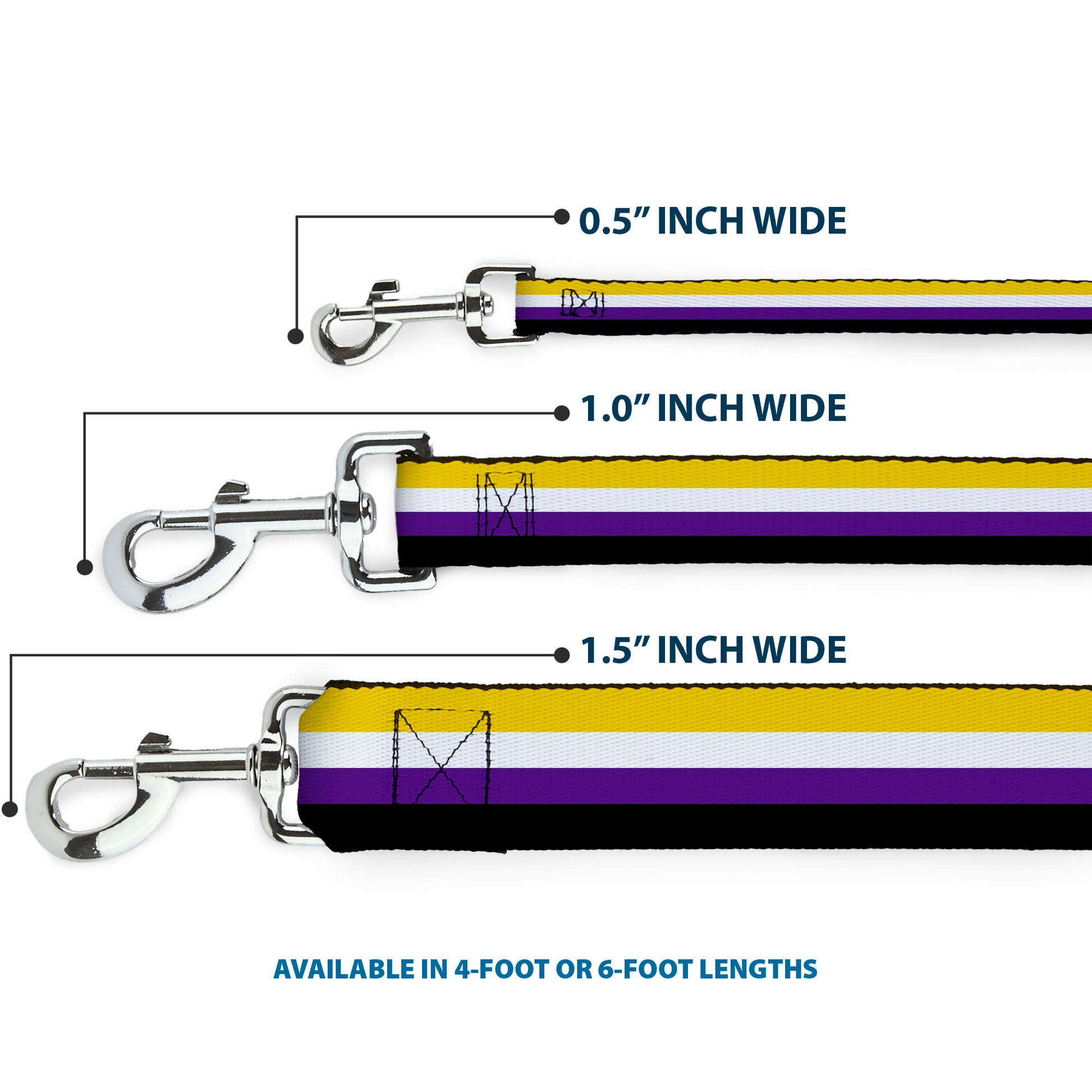 Dog Leash - Flag Non-Binary Stripe Dog Leashes Buckle-Down