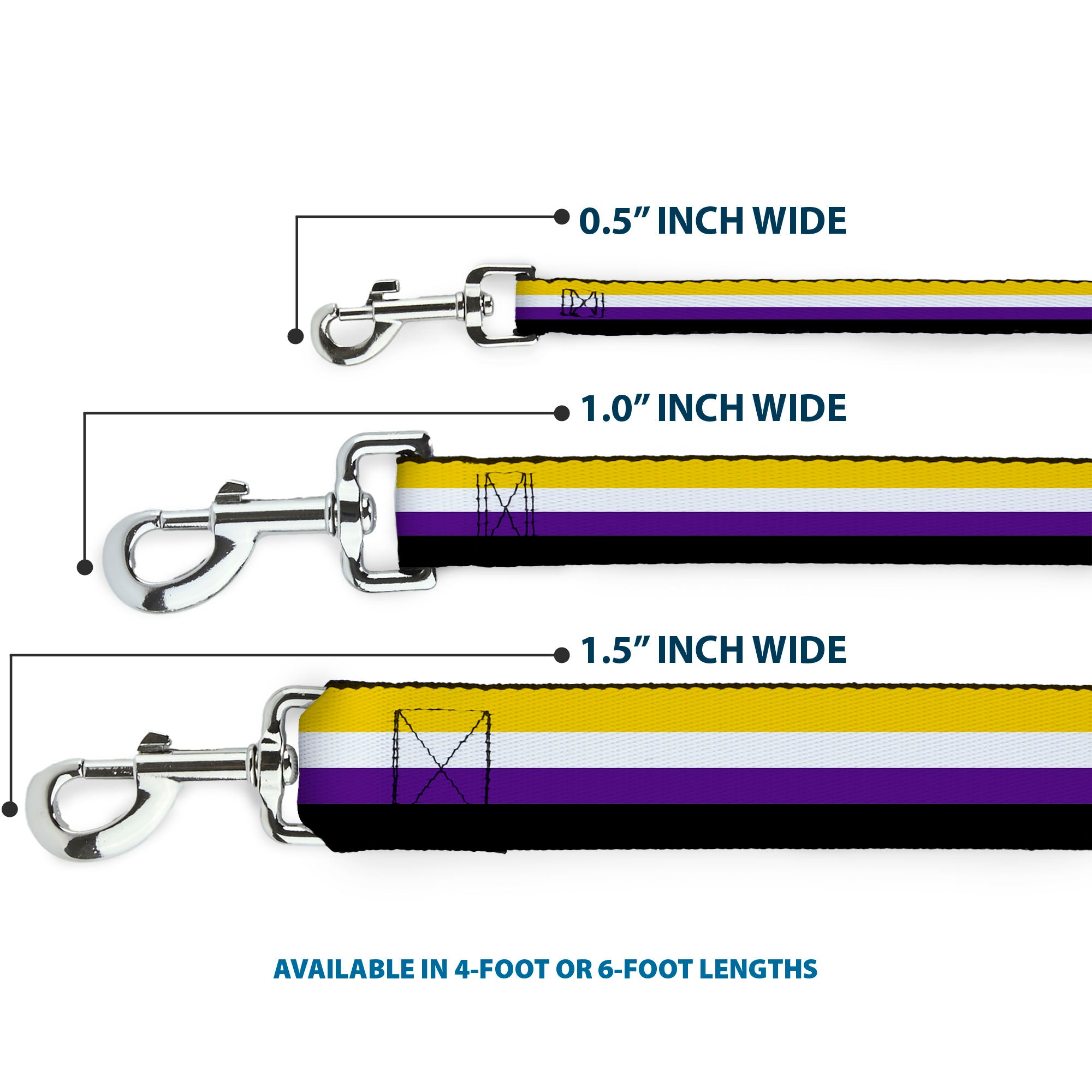 Dog Leash - Flag Non-Binary Stripe Dog Leashes Buckle-Down