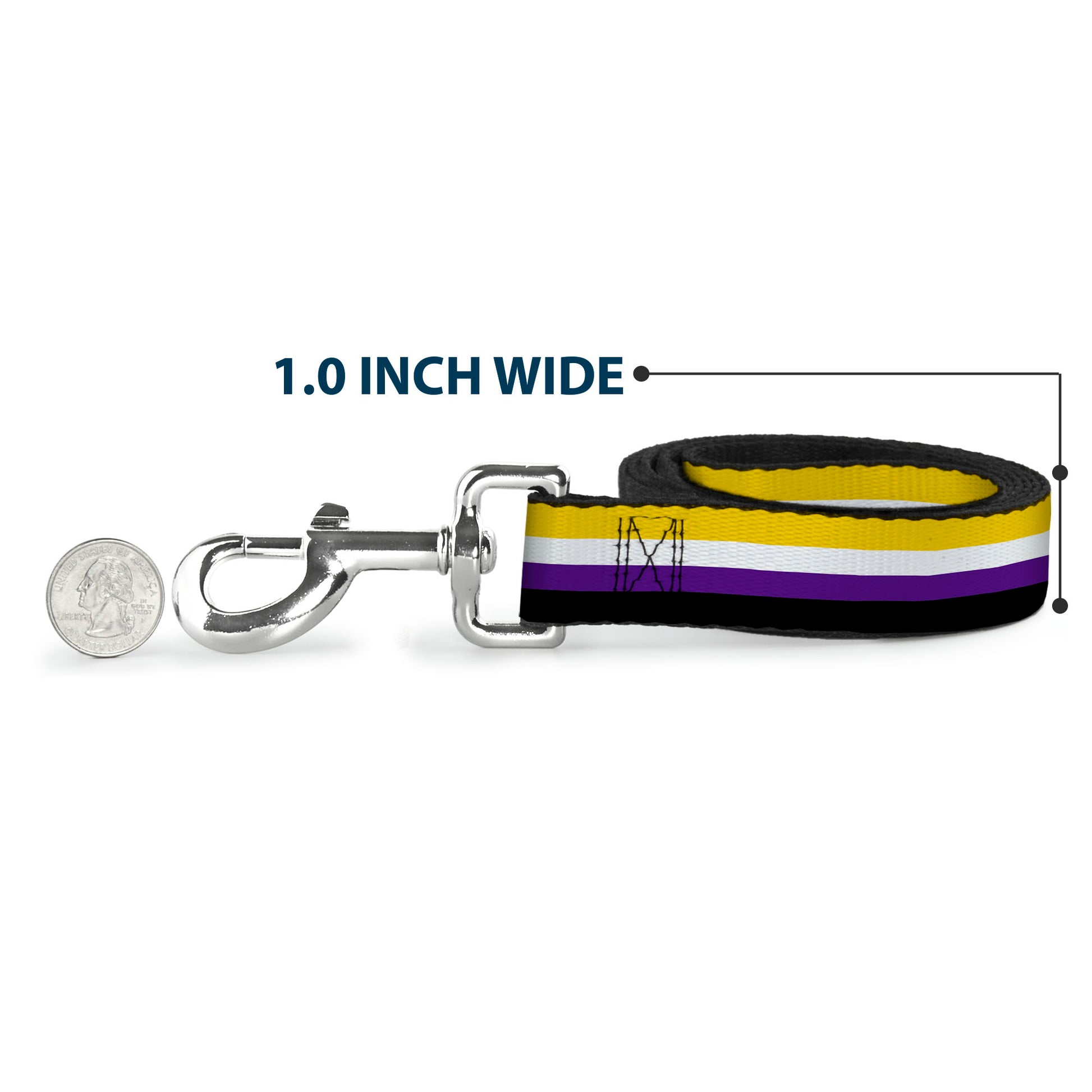 Dog Leash - Flag Non-Binary Stripe Dog Leashes Buckle-Down