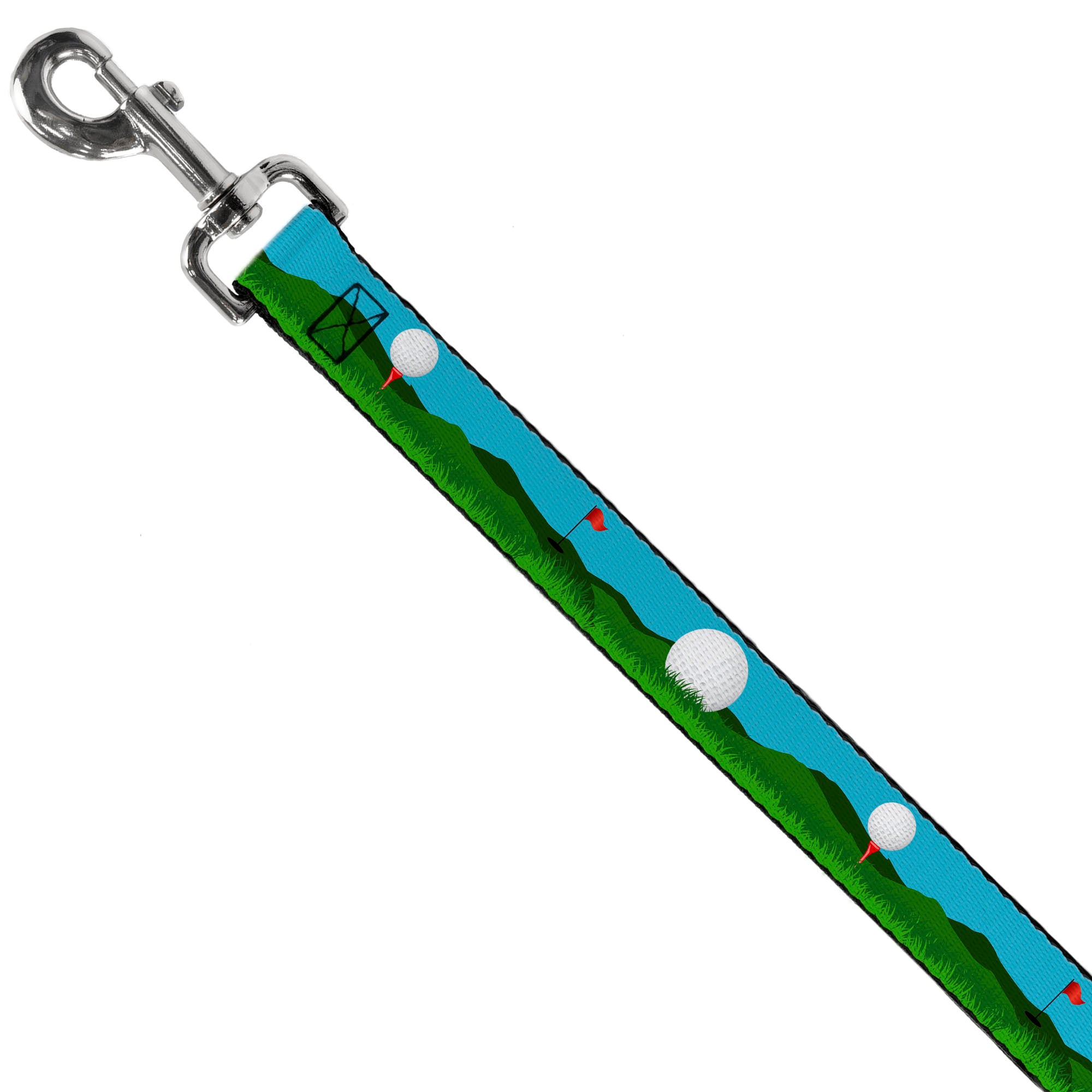Dog Leash - Golf Course/Balls/Holes Blues/Greens Dog Leashes Buckle-Down
