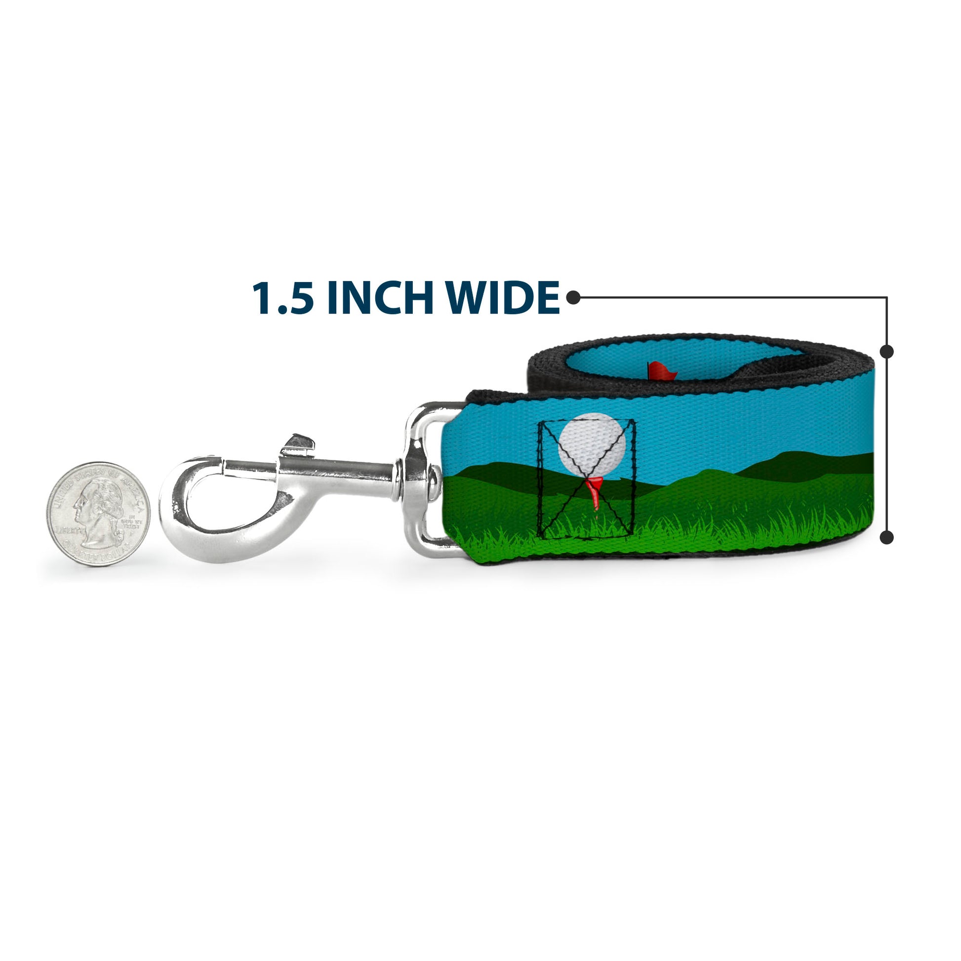 Dog Leash - Golf Course/Balls/Holes Blues/Greens Dog Leashes Buckle-Down