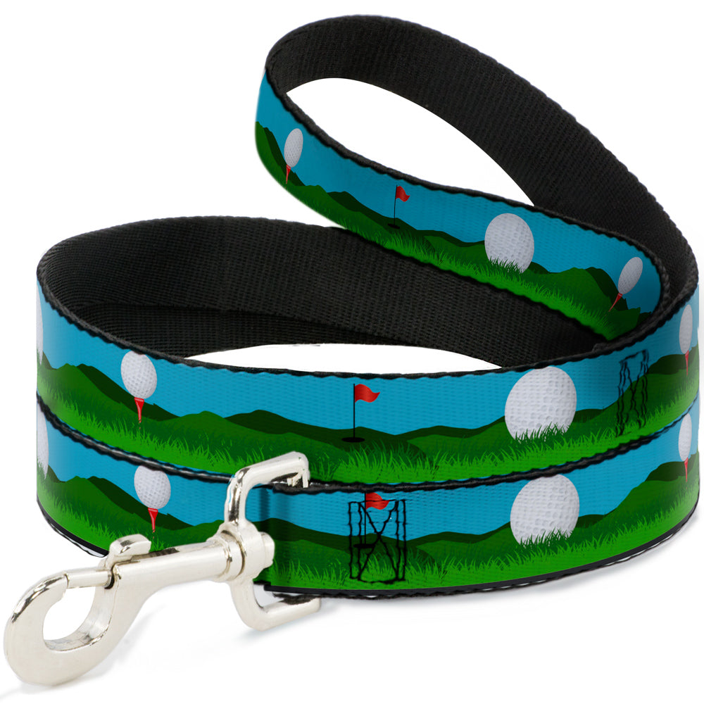 Dog Leash - Golf Course/Balls/Holes Blues/Greens Dog Leashes Buckle-Down