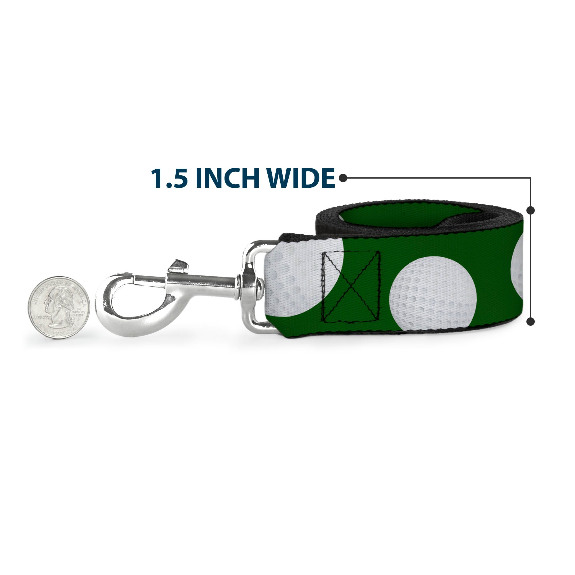 Dog Leash - Golf Balls Scattered Green/White Dog Leashes Buckle-Down