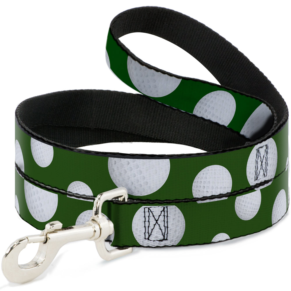 Dog Leash - Golf Balls Scattered Green/White Dog Leashes Buckle-Down