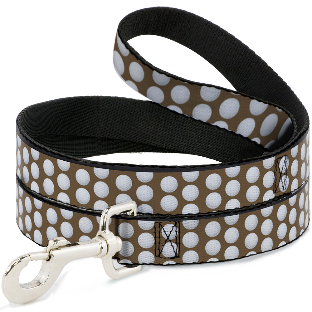 Dog Leash - Golf Balls Tan/White Dog Leashes Buckle-Down
