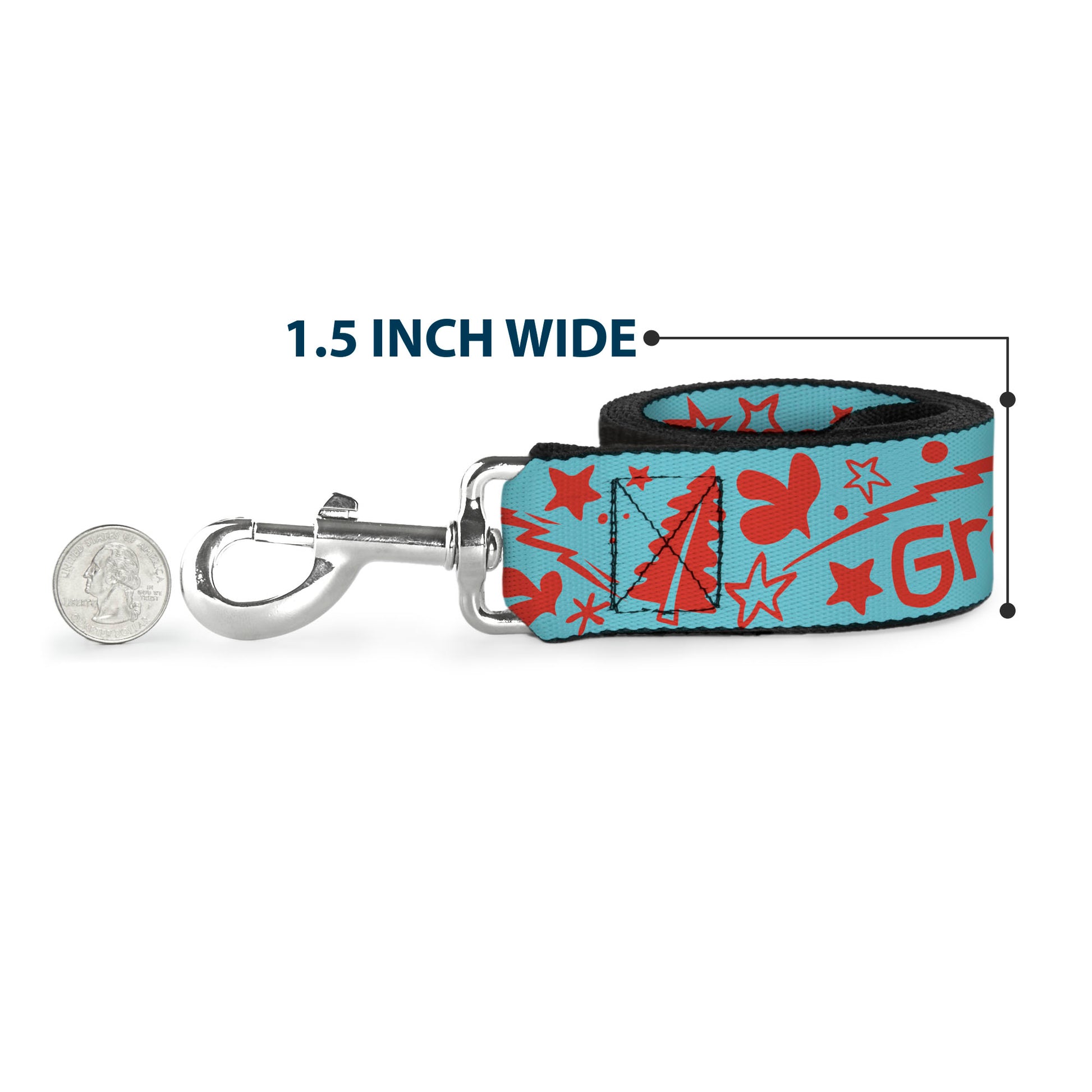 Dog Leash - GRATEFUL OPTIMISM BE KIND Icons Collage Blue/Red Dog Leashes Buckle-Down