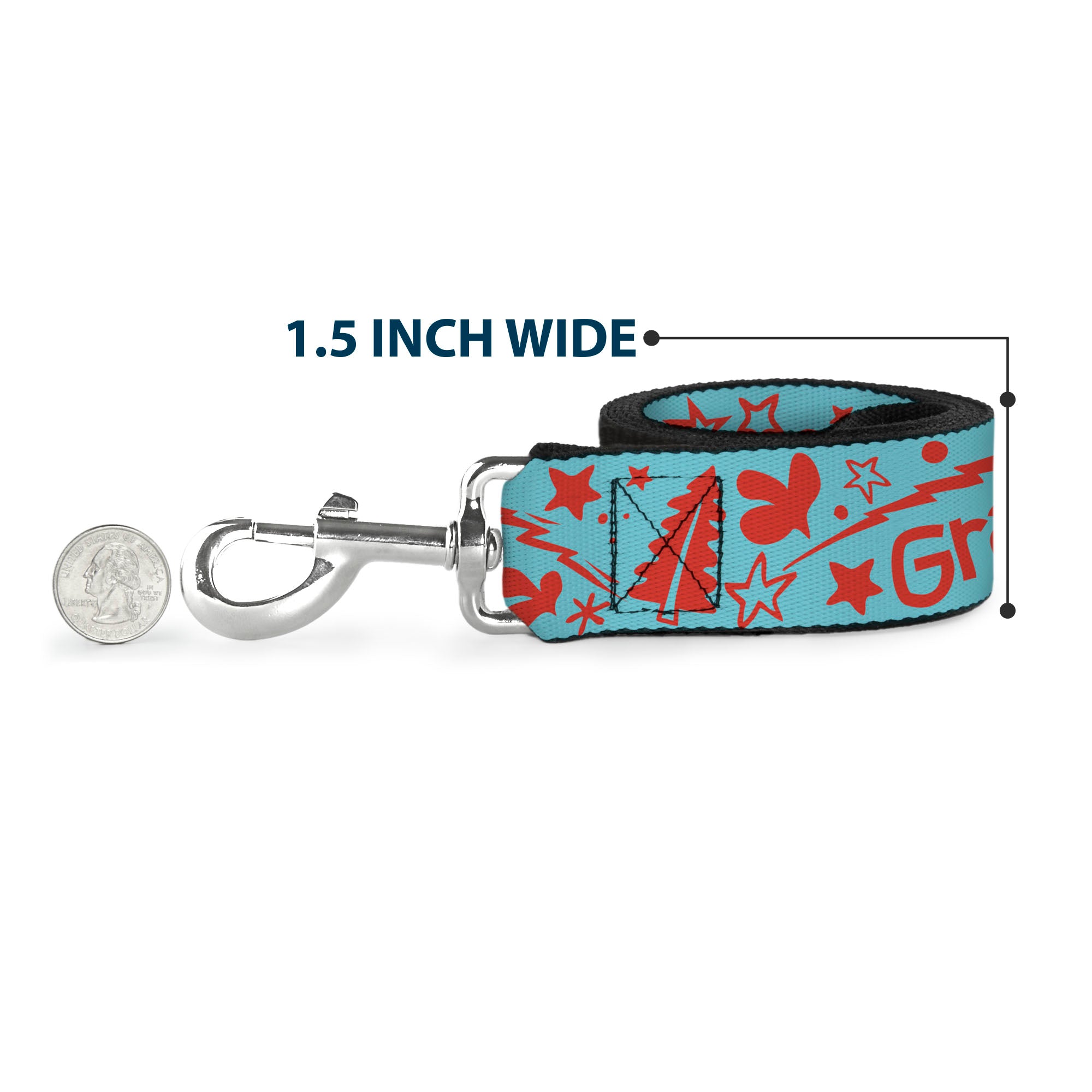 Dog Leash - GRATEFUL OPTIMISM BE KIND Icons Collage Blue/Red Dog Leashes Buckle-Down