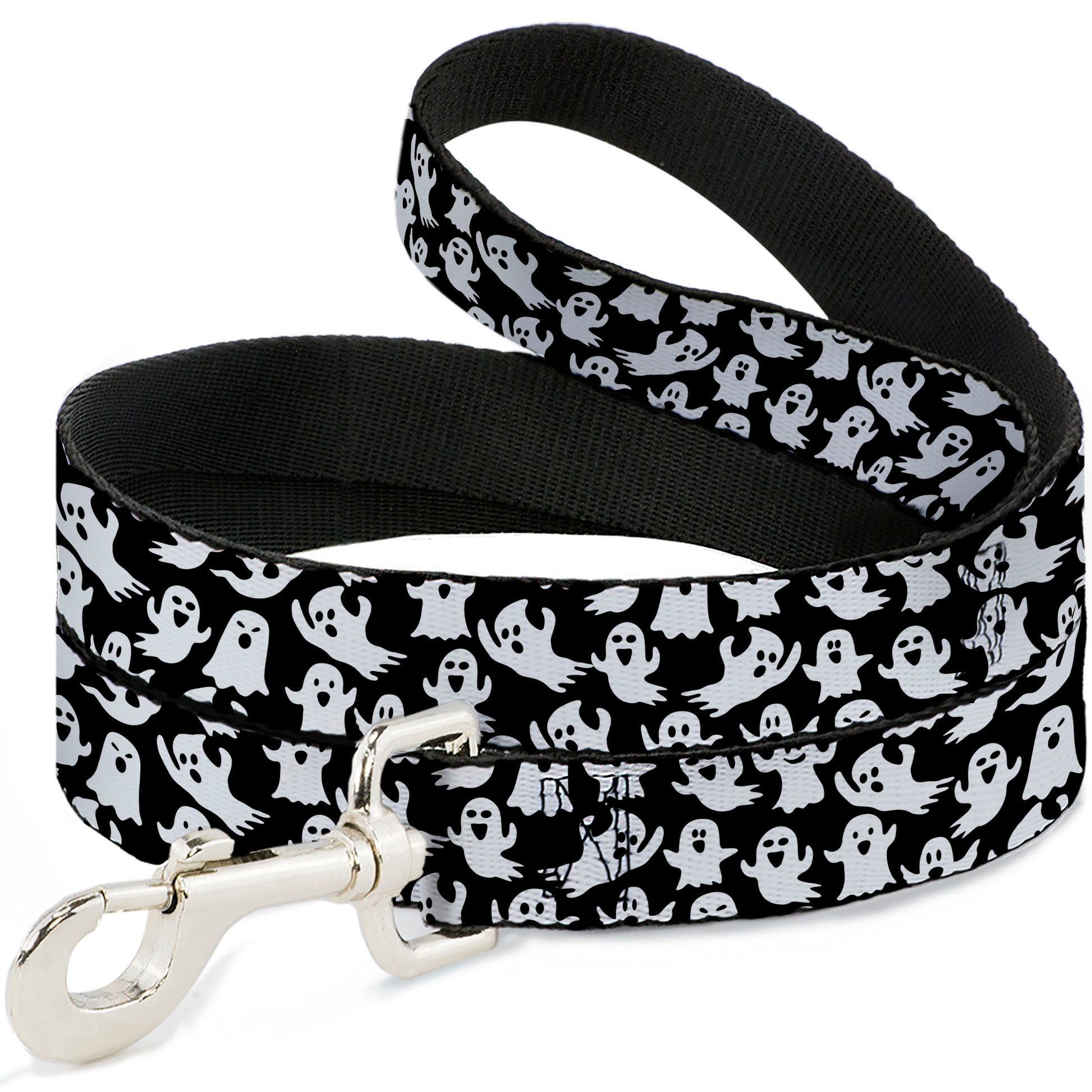 Dog Leash - Ghosts Poses Scattered Black/White Dog Leashes Buckle-Down