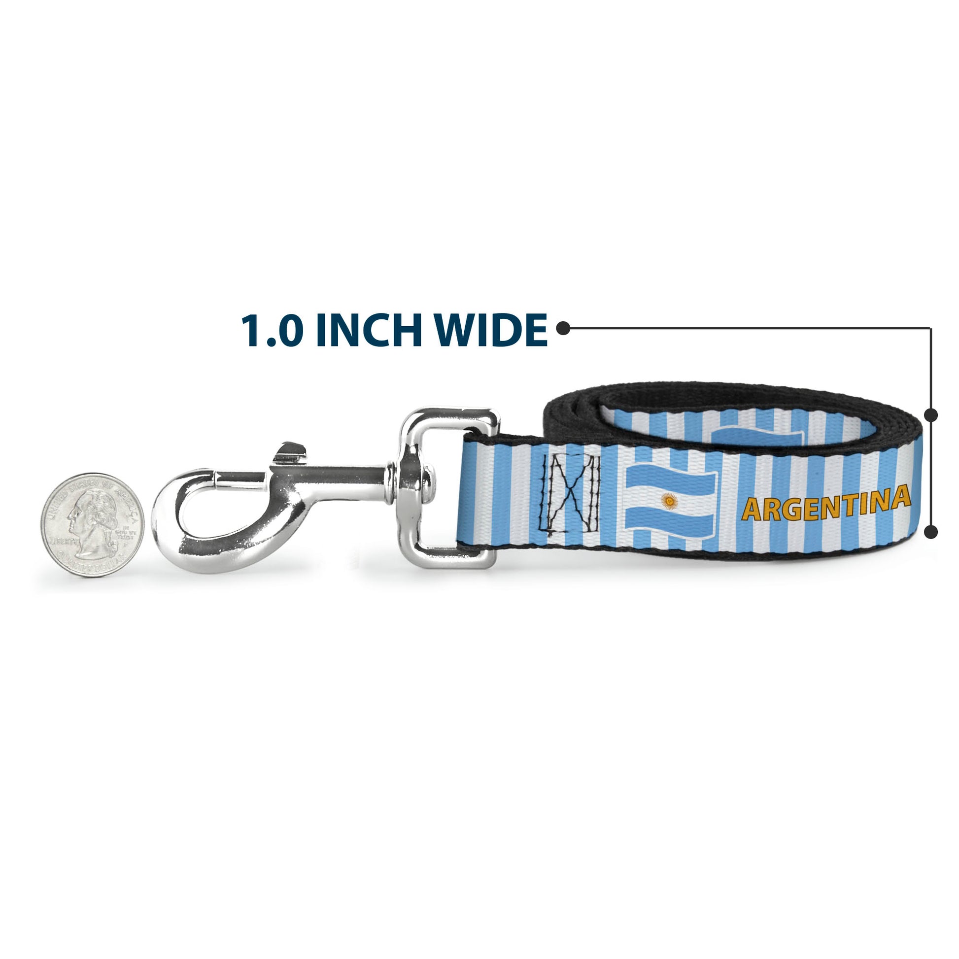 Dog Leash - Global Soccer Cup Series Argentina Spirit Flag Dog Leashes Buckle-Down