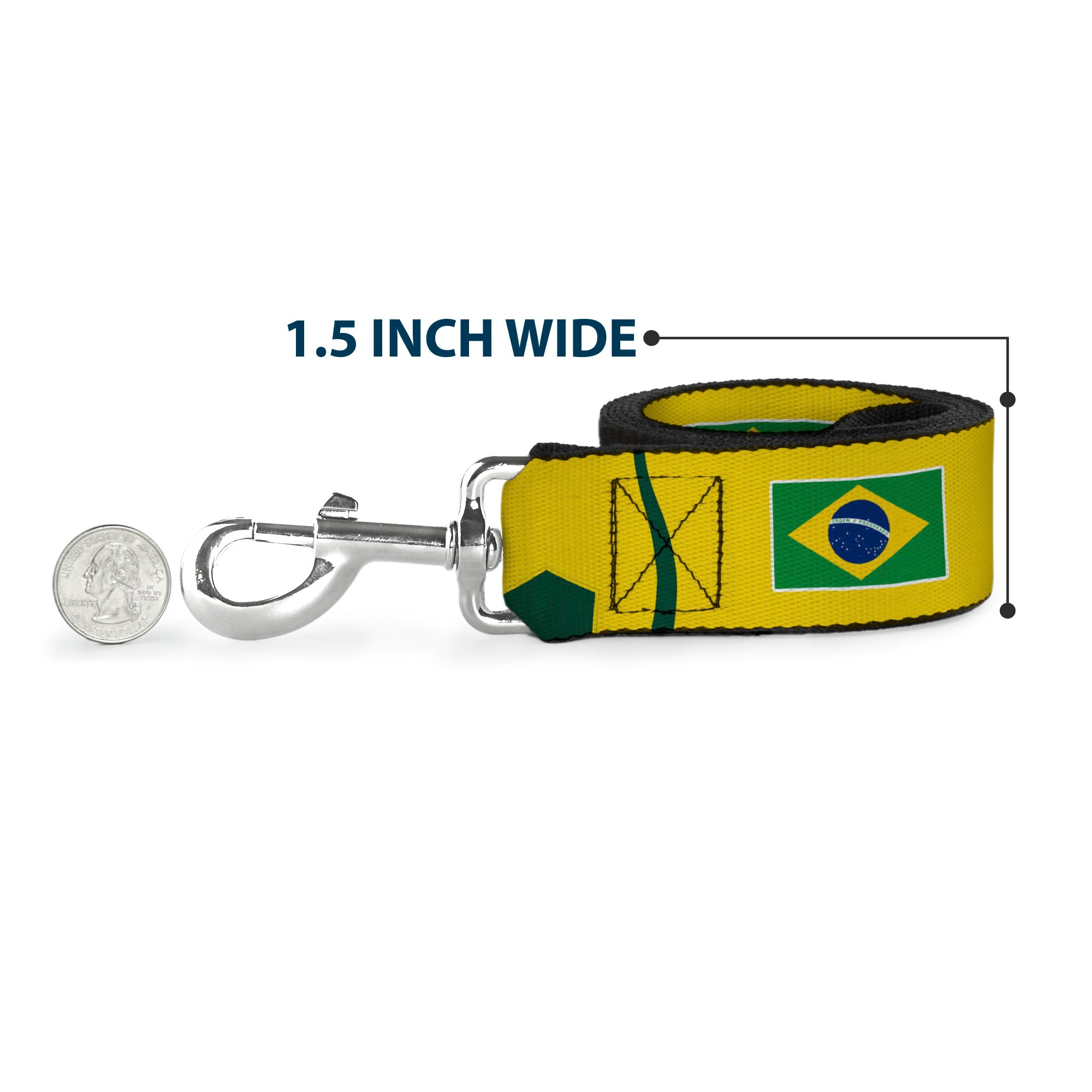 Dog Leash - Global Soccer Cup Series Brazil Spirit Flag Dog Leashes Buckle-Down
