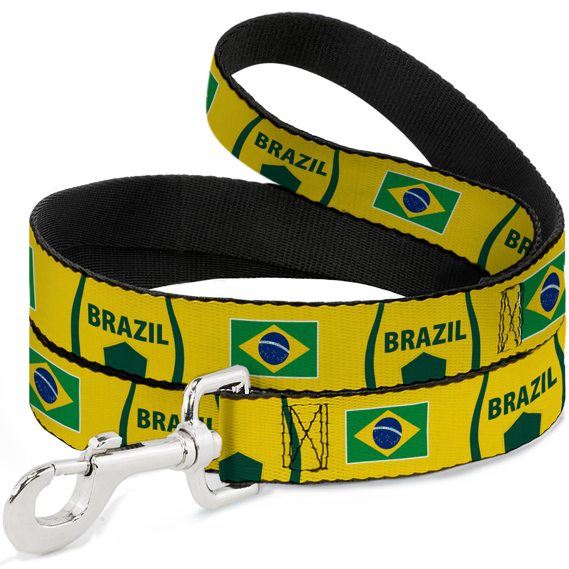 Dog Leash - Global Soccer Cup Series Brazil Spirit Flag Dog Leashes Buckle-Down