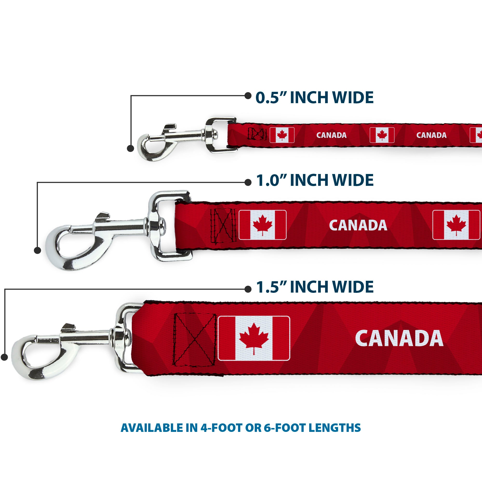 Dog Leash - Global Soccer Cup Series Canada Spirit Flag Dog Leashes Buckle-Down