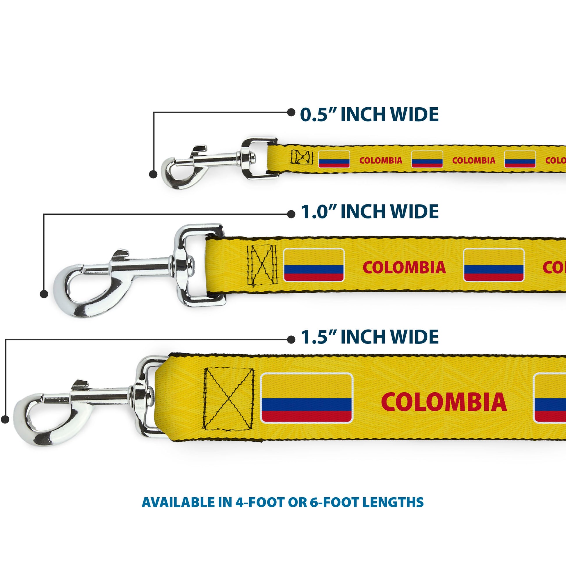 Dog Leash - Global Soccer Cup Series Colombia Spirit Flag Dog Leashes Buckle-Down
