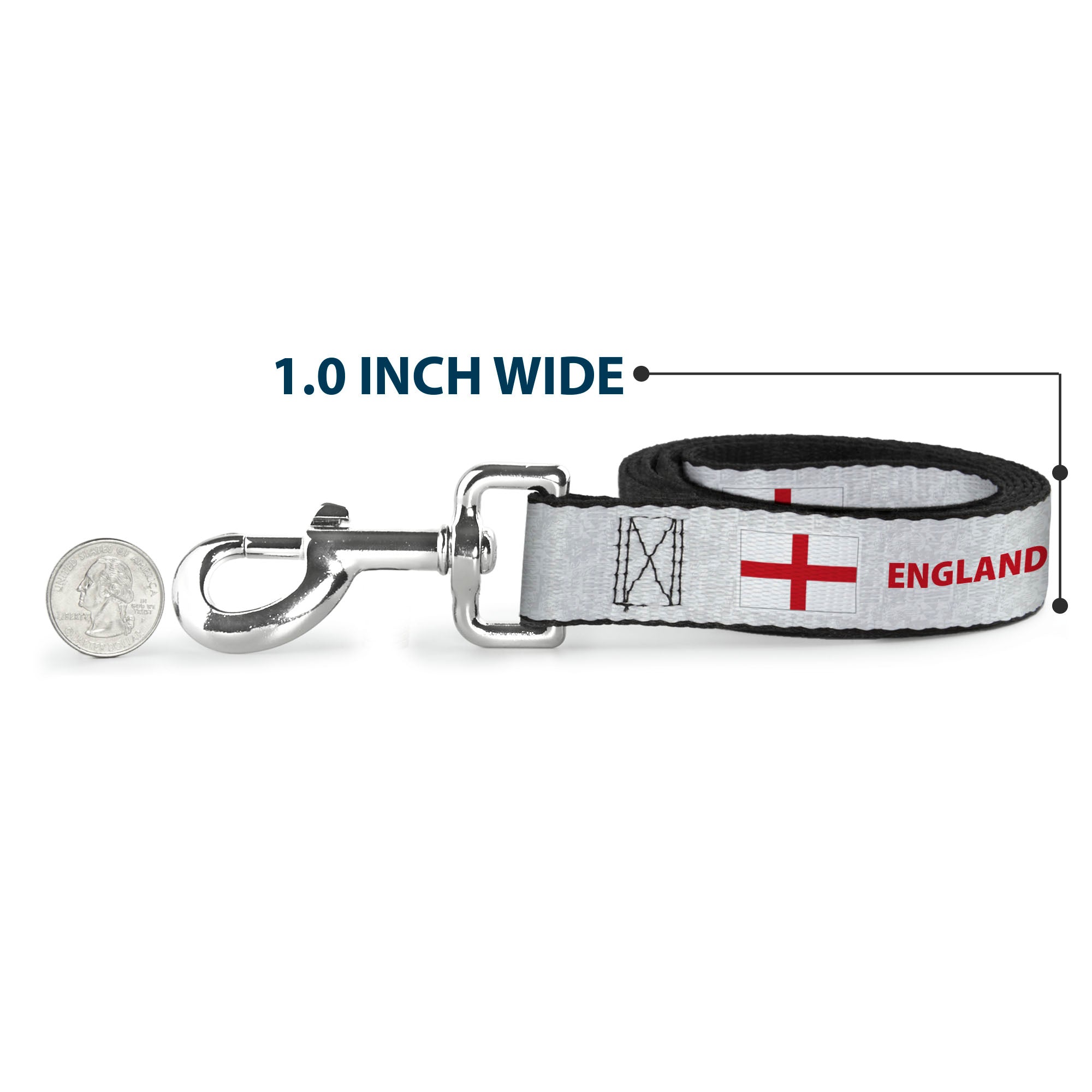 Dog Leash - Global Soccer Cup Series England Spirit Flag Dog Leashes Buckle-Down