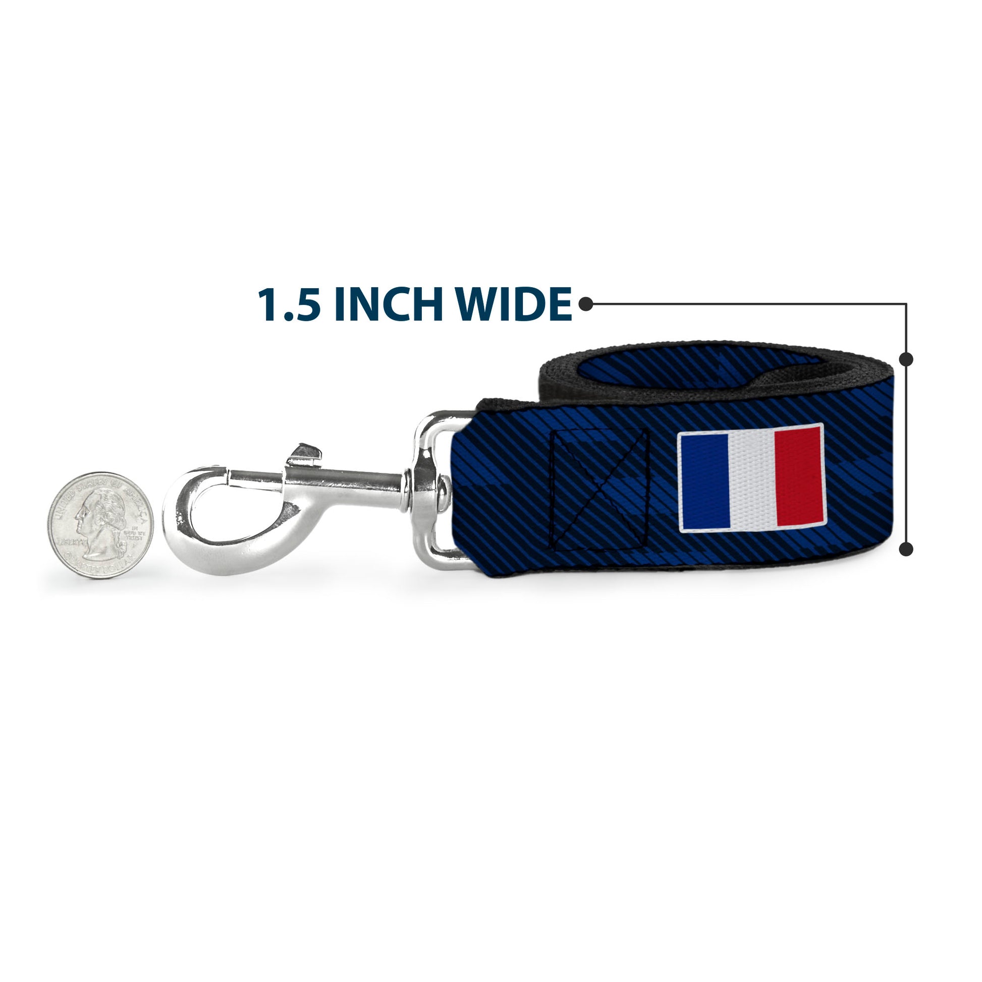 Dog Leash - Global Soccer Cup Series France Spirit Flag Dog Leashes Buckle-Down