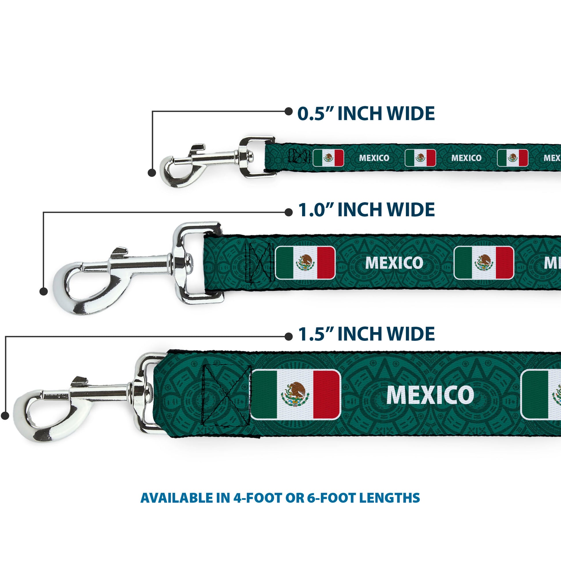 Dog Leash - Global Soccer Cup Series Mexico Spirit Flag Dog Leashes Buckle-Down