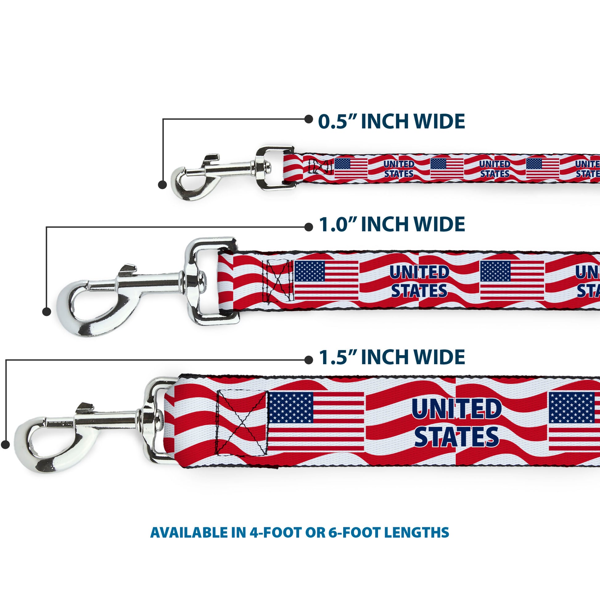 Dog Leash - Global Soccer Cup Series United States Spirit Flag Dog Leashes Buckle-Down