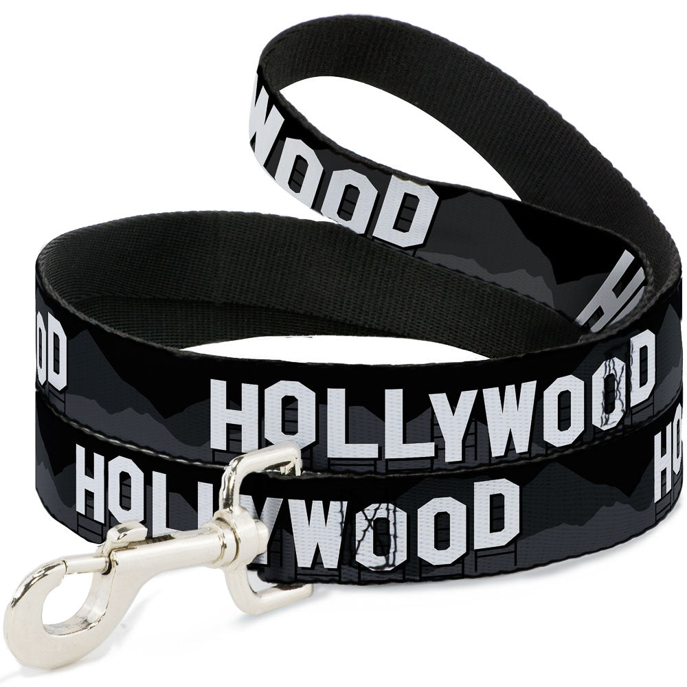 Dog Leash - HOLLYWOOD Sign Skyline Black/Grays/White Dog Leashes Buckle-Down
