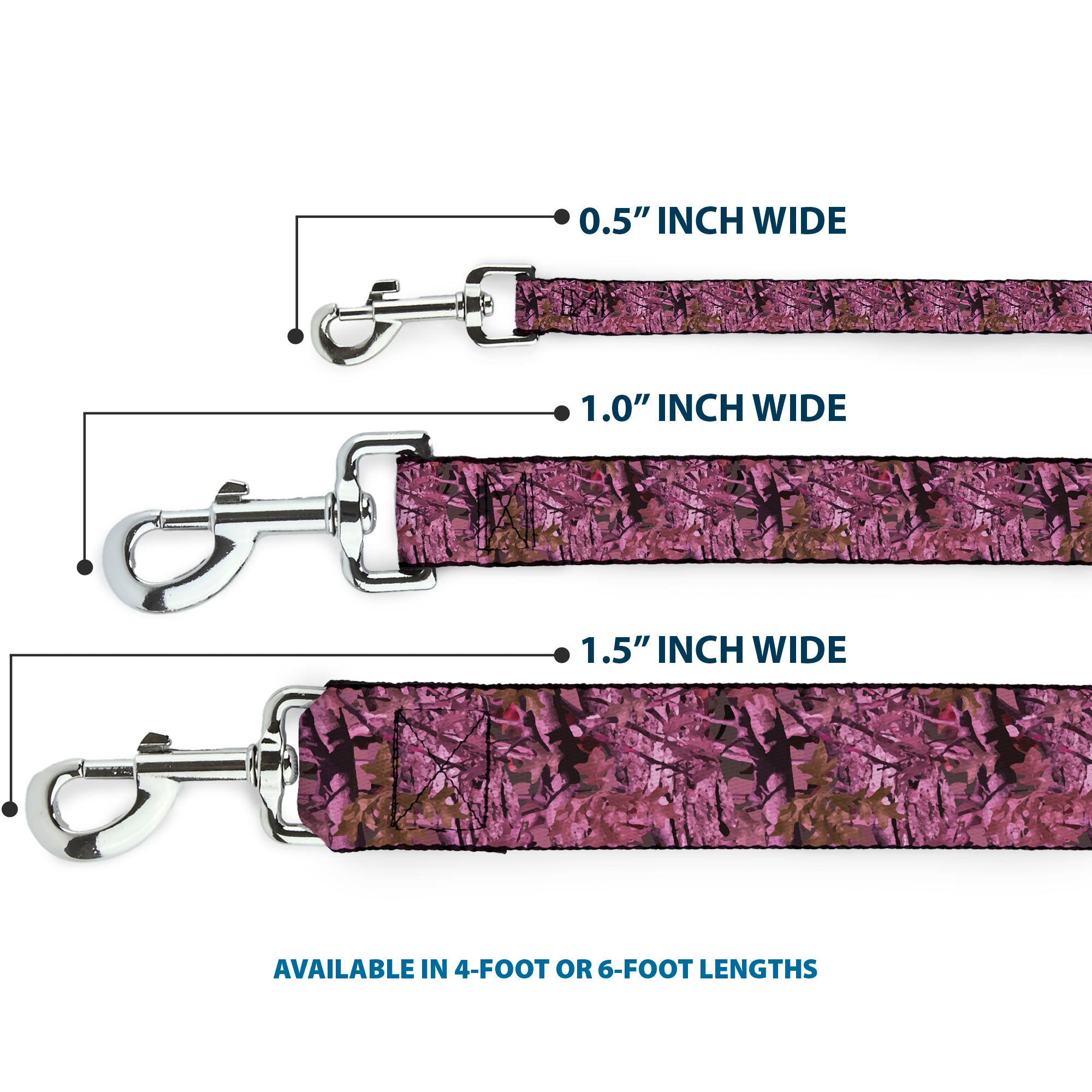Dog Leash - Hunting Camo Pinks Dog Leashes Buckle-Down