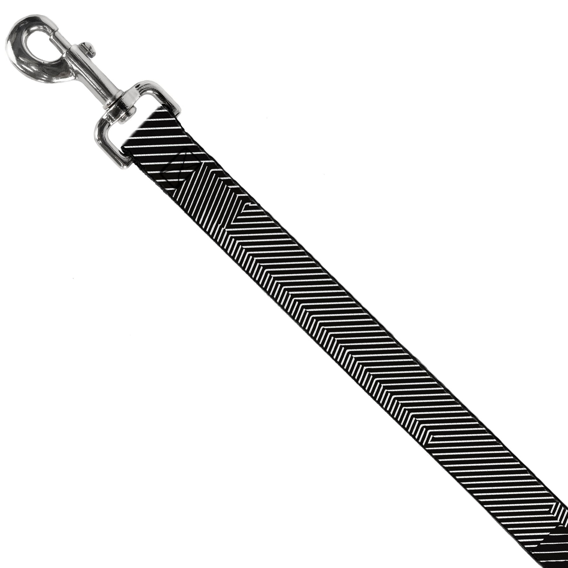 Dog Leash - Hash Mark Stripe Black/White Dog Leashes Buckle-Down