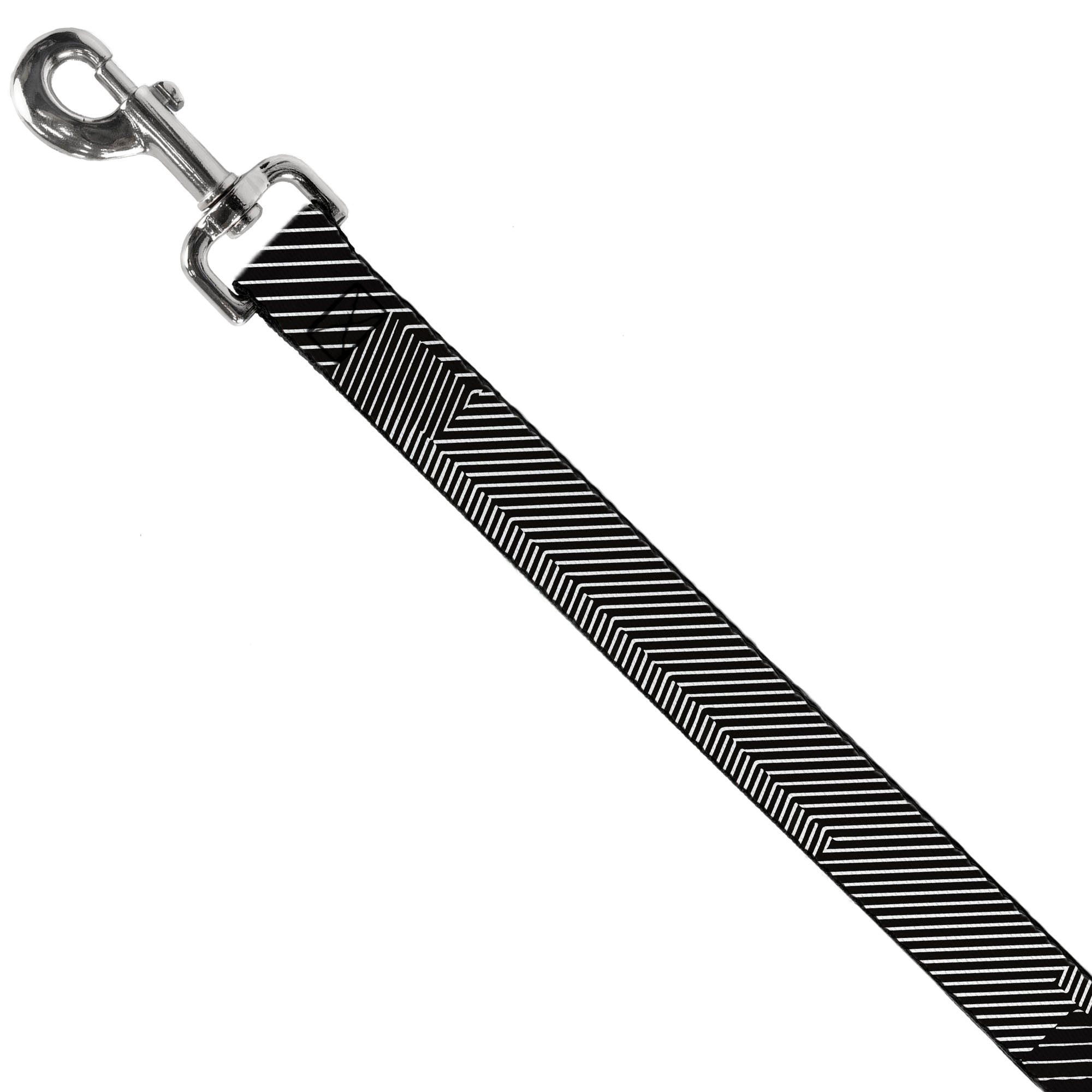Dog Leash - Hash Mark Stripe Black/White Dog Leashes Buckle-Down