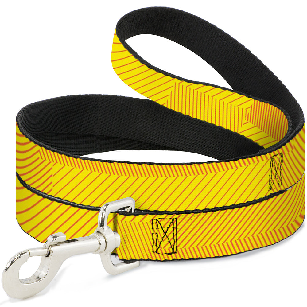 Dog Leash - Hash Mark Stripe Yellow/Red Dog Leashes Buckle-Down