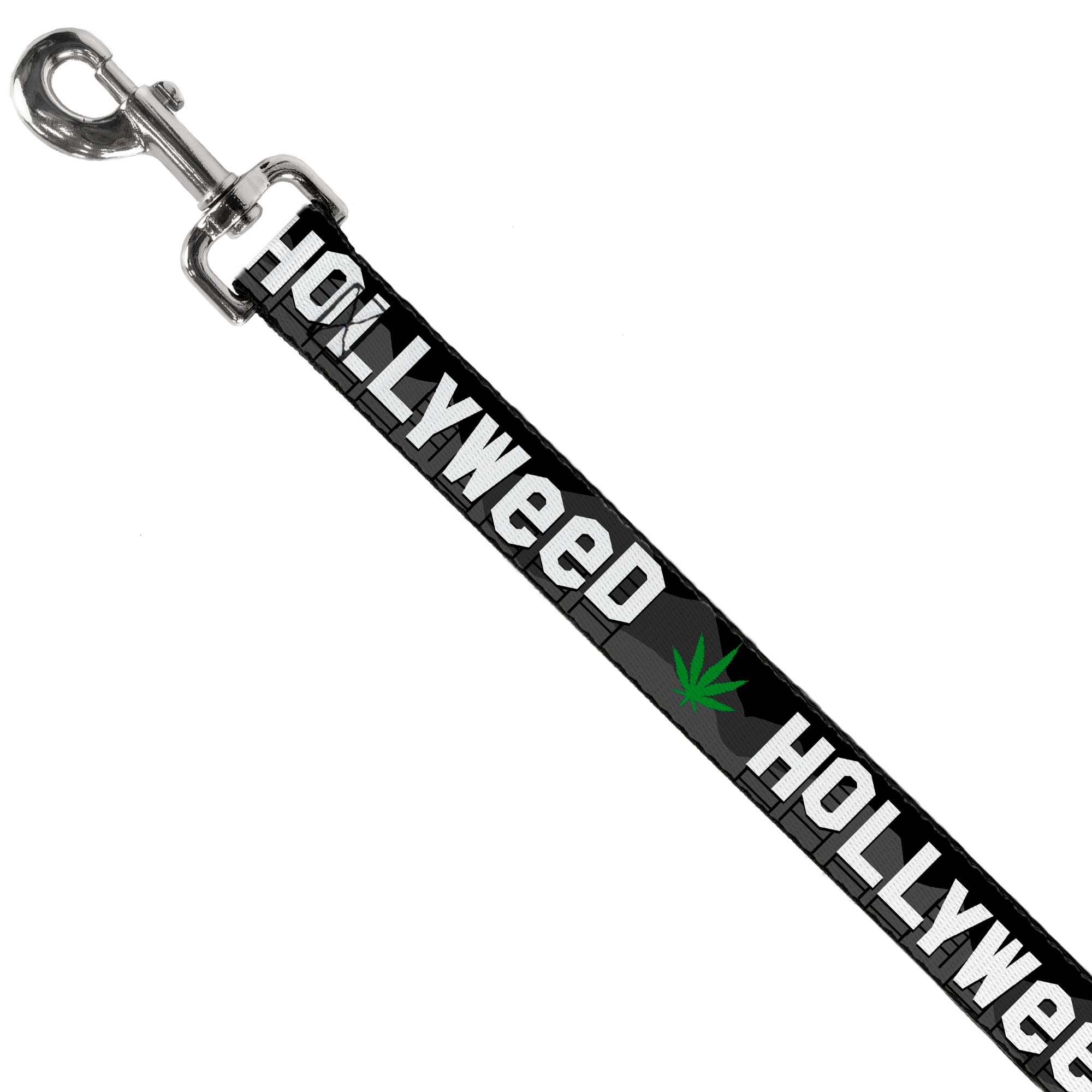 Dog Leash - HOLLYWEED Sign Skyline/Pot Leaf Black/Grays/White/Green Dog Leashes Buckle-Down
