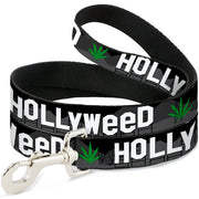 Dog Leash - HOLLYWEED Sign Skyline/Pot Leaf Black/Grays/White/Green Dog Leashes Buckle-Down