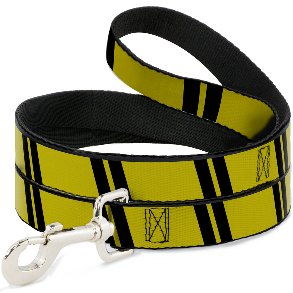 Dog Leash - Hash Mark Stripe Double Gold/Black Dog Leashes Buckle-Down