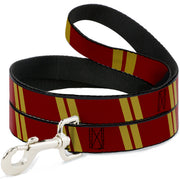 Dog Leash - Hash Mark Stripe Double Maroon/Gold Dog Leashes Buckle-Down