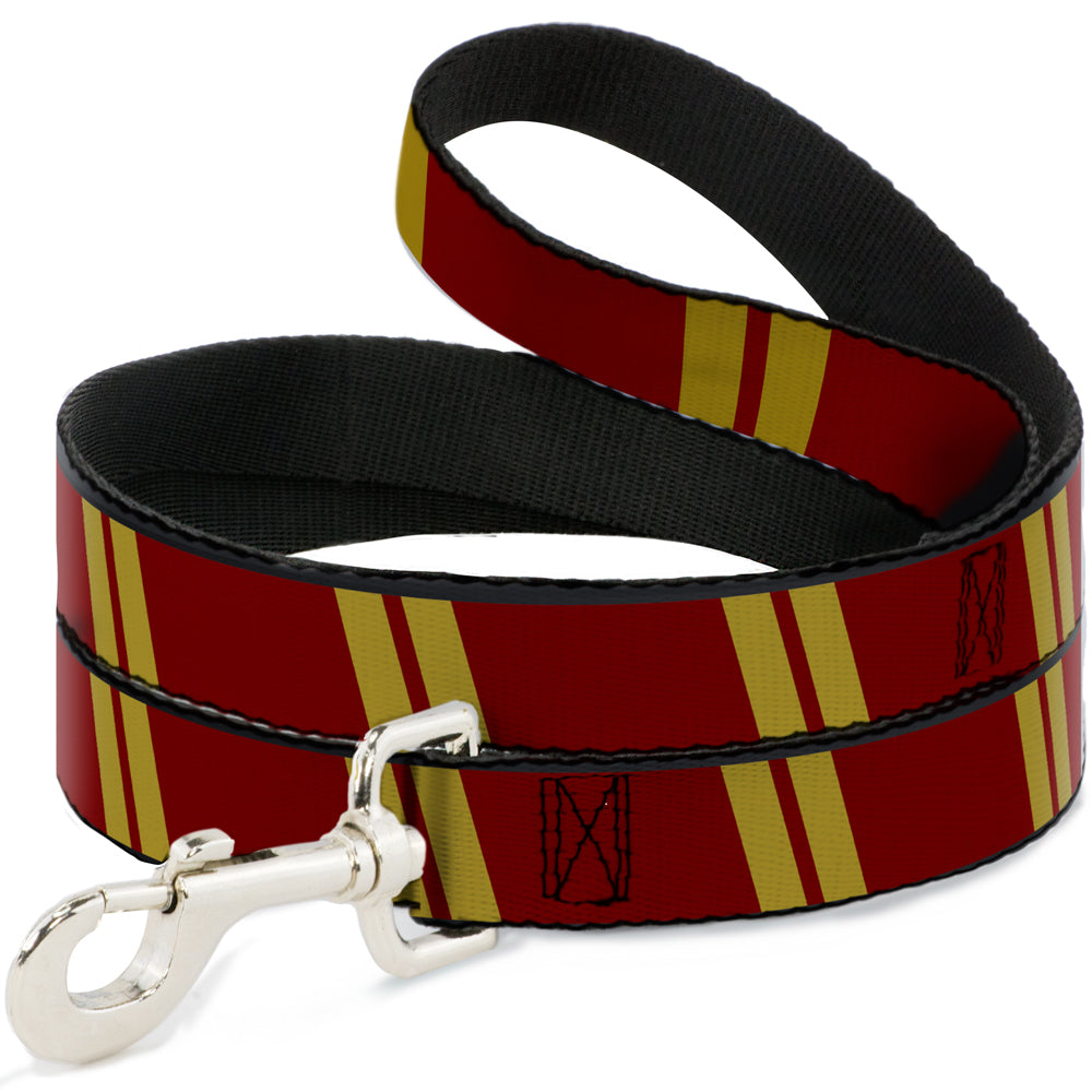 Dog Leash - Hash Mark Stripe Double Maroon/Gold Dog Leashes Buckle-Down