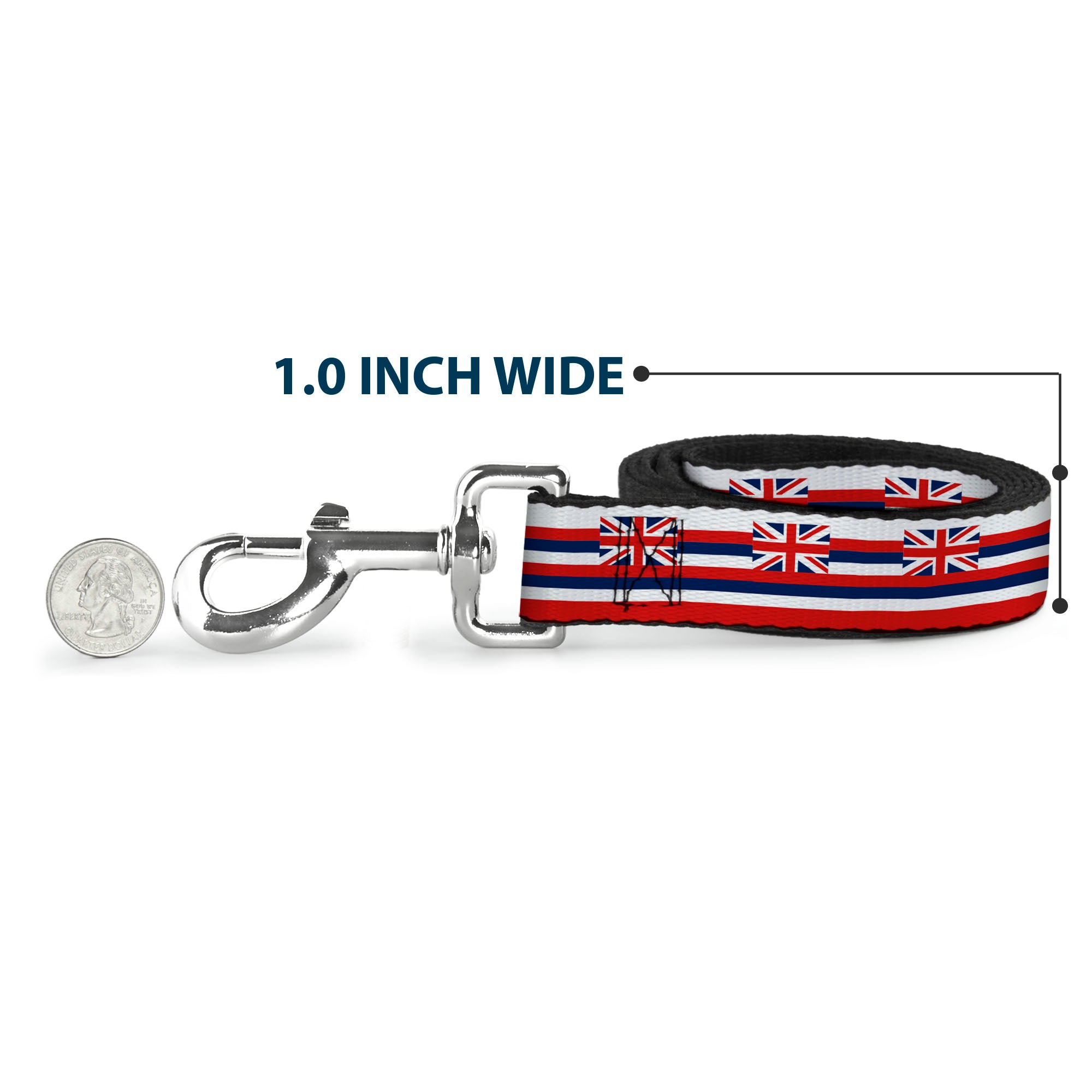 Dog Leash - Hawaii Flag Continuous Repeat Dog Leashes Buckle-Down