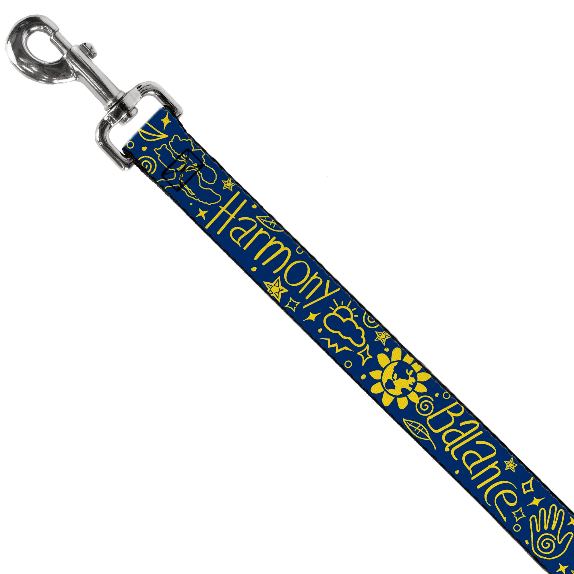 Dog Leash - HARMONY BALANCE LIFE Icons Collage Blue/Yellow Dog Leashes Buckle-Down