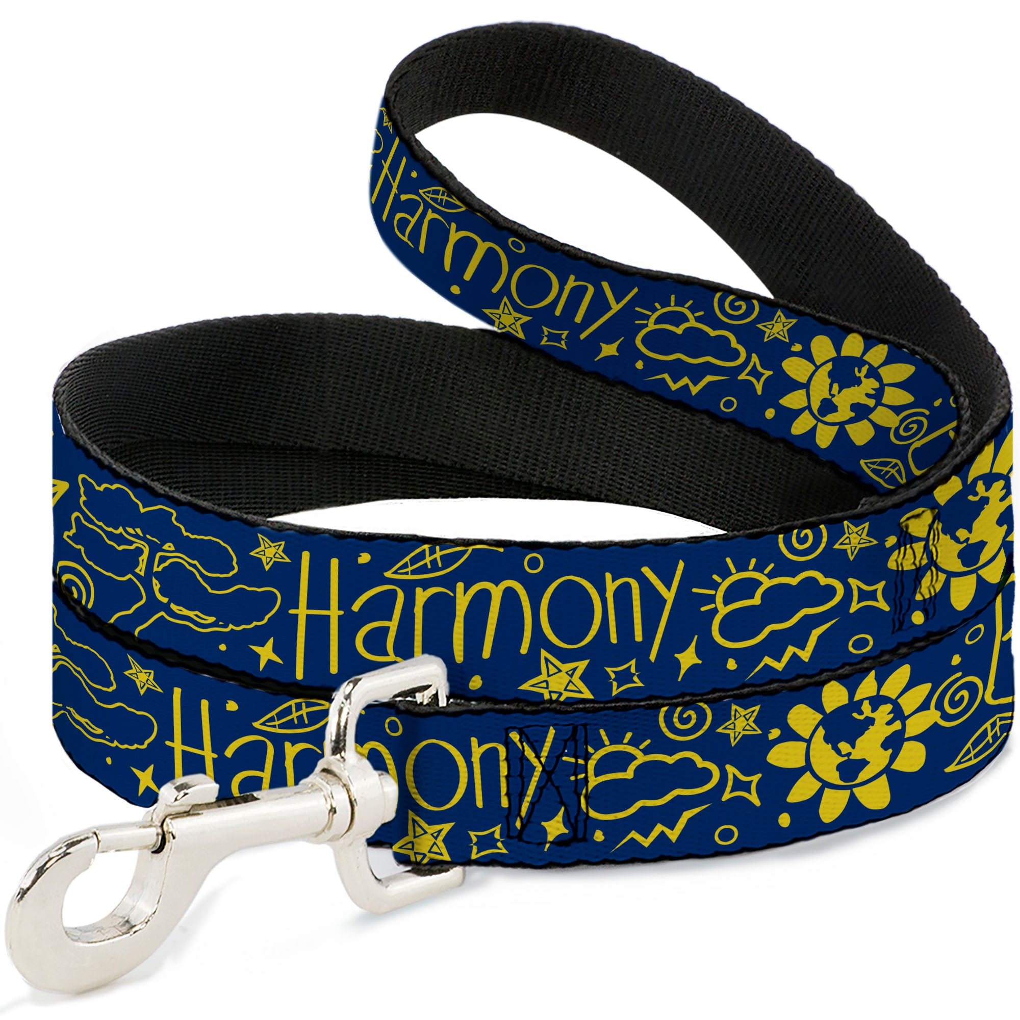 Dog Leash - HARMONY BALANCE LIFE Icons Collage Blue/Yellow Dog Leashes Buckle-Down