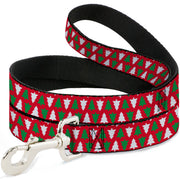 Dog Leash - Holiday Cookie Cutter Christmas Tree Red/Green/White Dog Leashes Buckle-Down