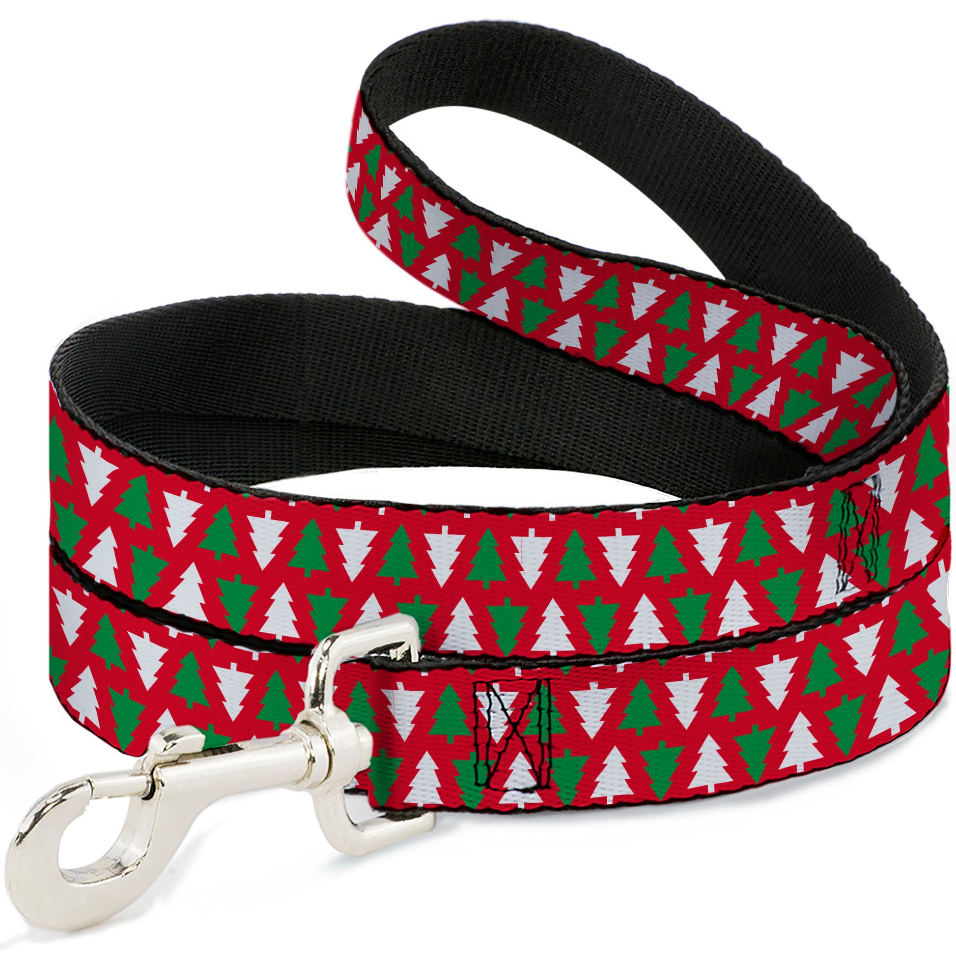 Dog Leash - Holiday Cookie Cutter Christmas Tree Red/Green/White Dog Leashes Buckle-Down