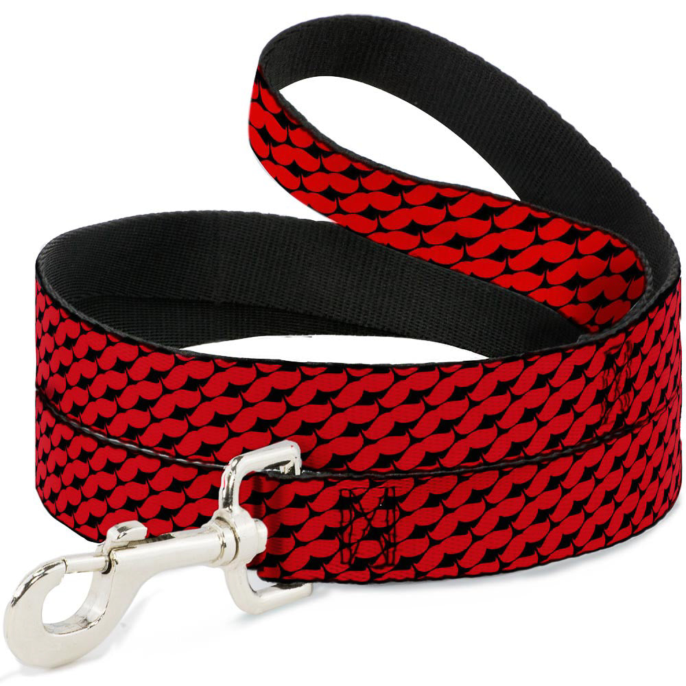 Dog Leash - Mustache Monogram Black/Red Dog Leashes Buckle-Down